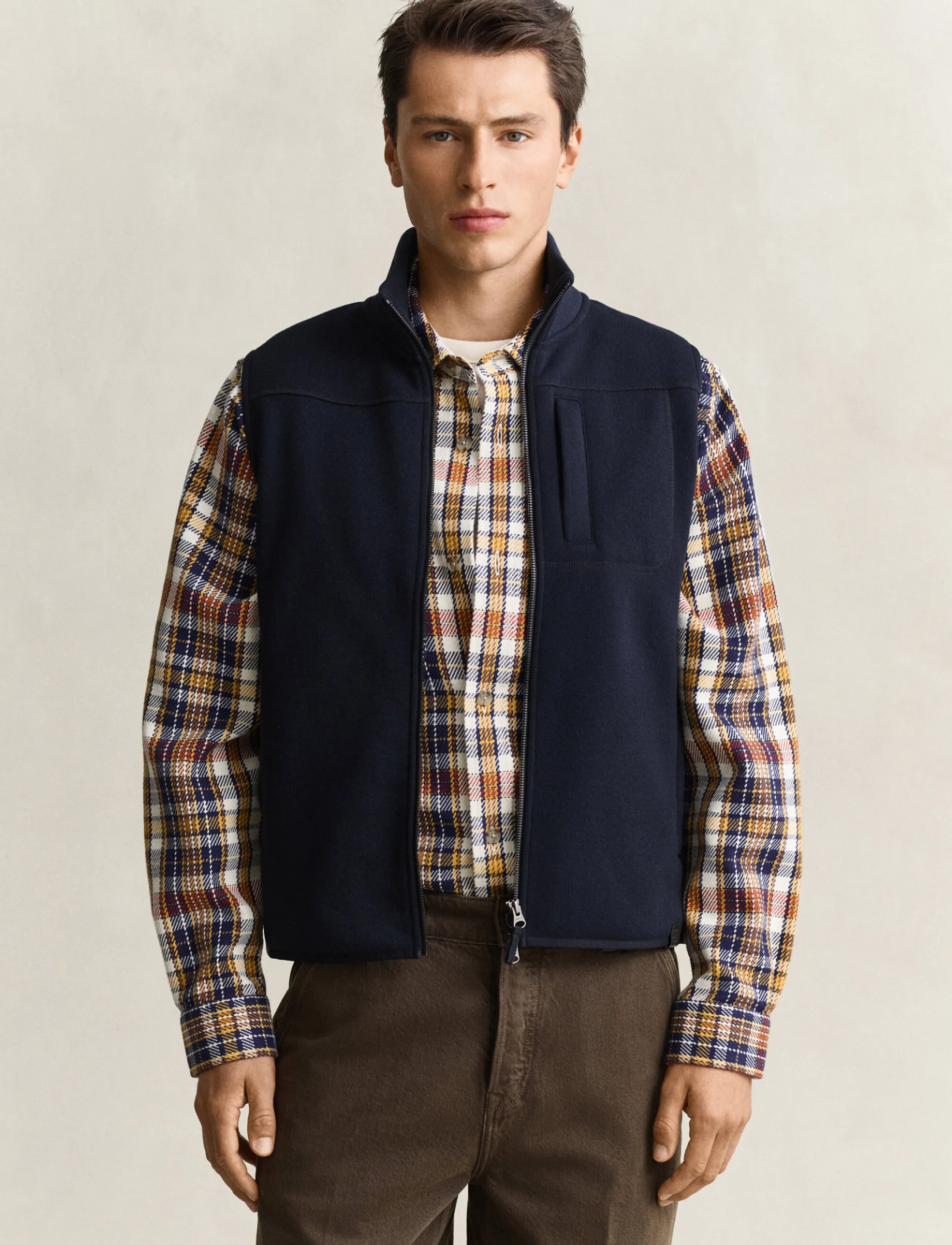 Gant ZIPPED FLEECE VEST - Achetez par style - EVENING BLUE / navy