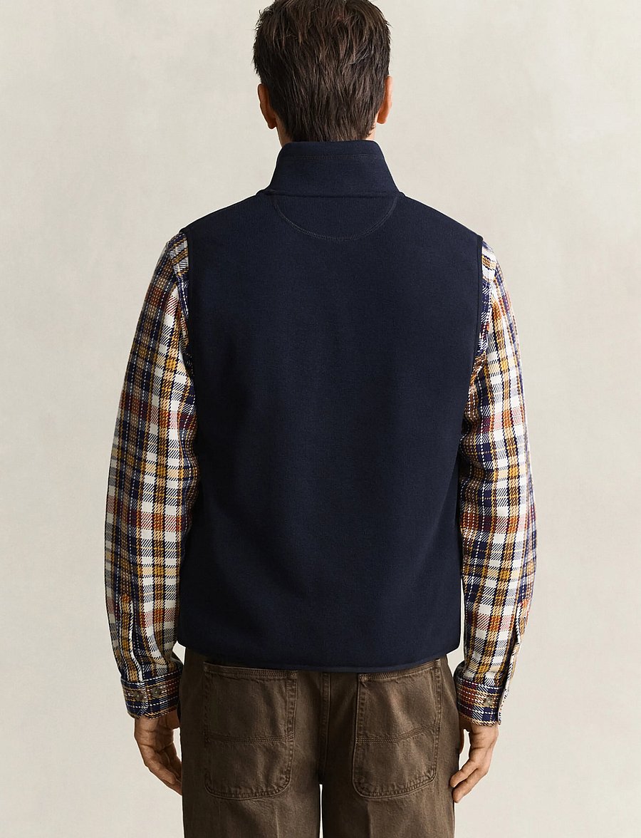 Gant - ZIPPED FLEECE VEST - västar - evening blue - 2
