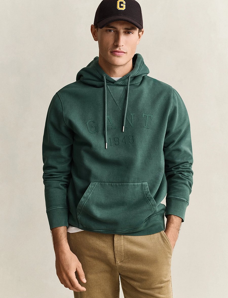 Gant - GRAPHIC HOODIE - dark emerald - 0