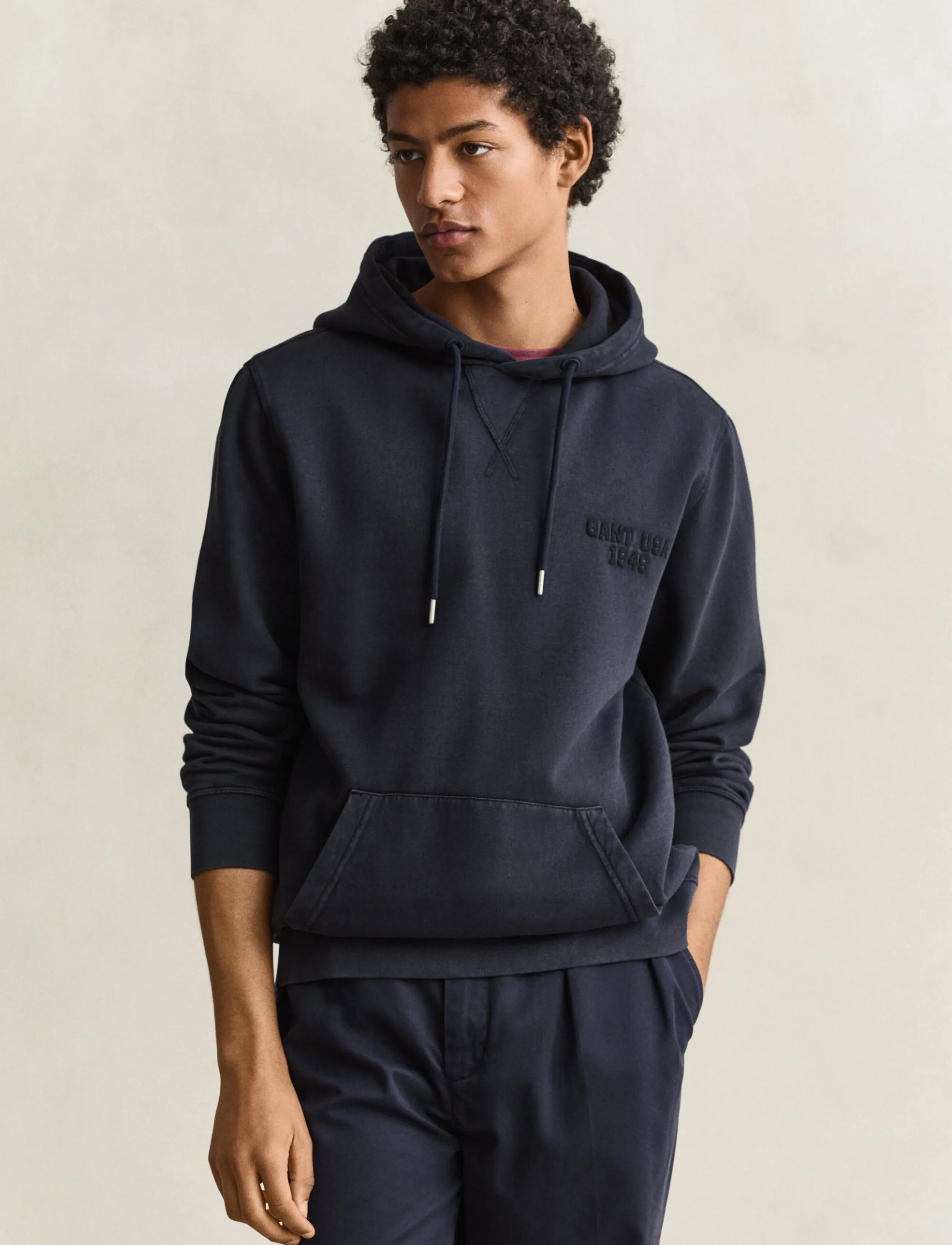 Gant GRAPHIC HOODIE - Kleidung - EVENING BLUE / navy