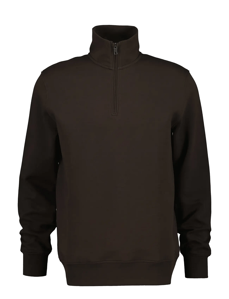 Gant - INTERLOCK HALF ZIP - pulls demi-zippés - black brown - 0