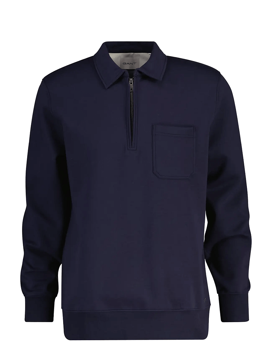 Gant - INTERLOCK SWEAT HALF ZIP - pullover mit halbem reißverschluss - evening blue - 0