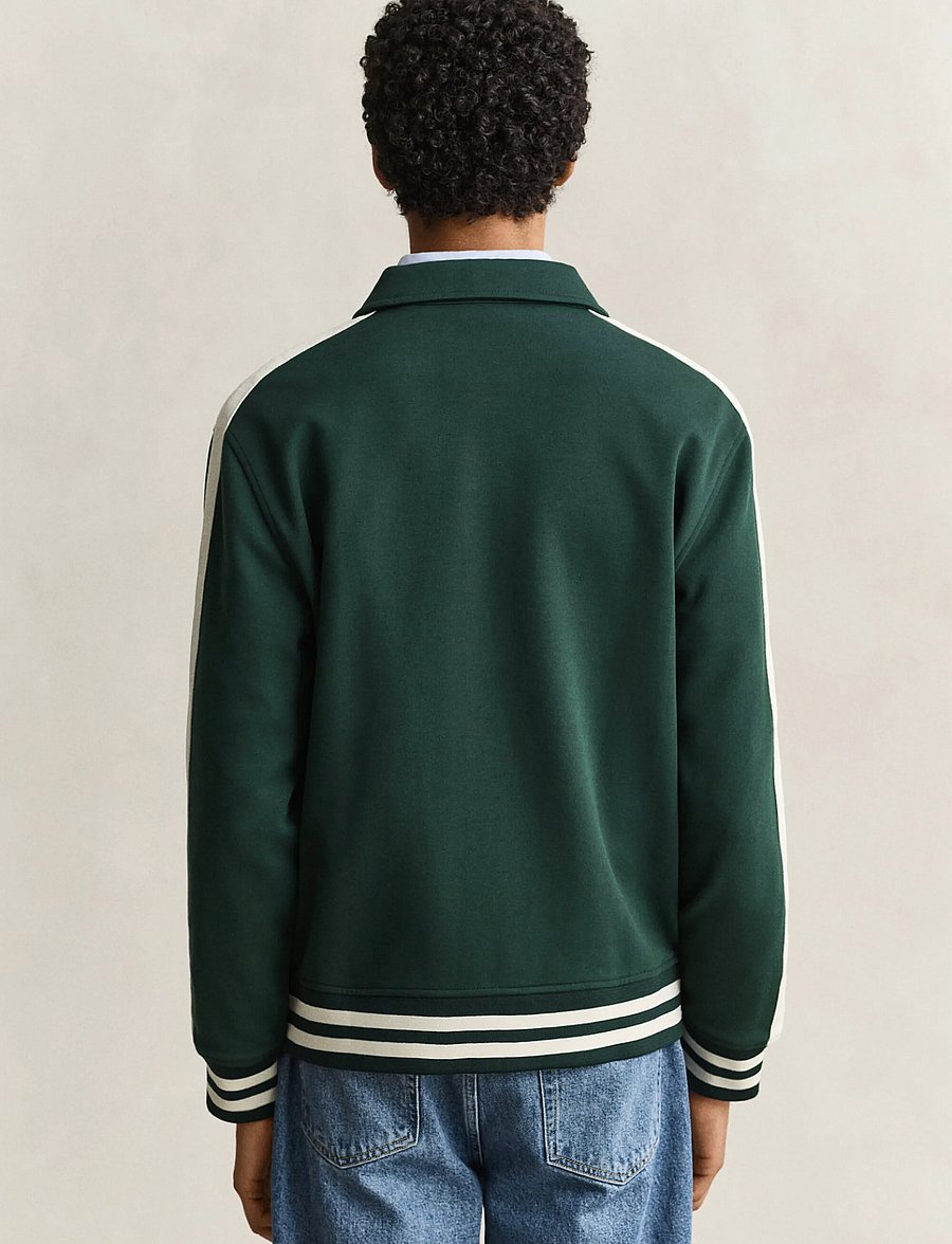Gant - INTERLOCK BUTTONED JACKET - varsity jackor - tartan green - 2