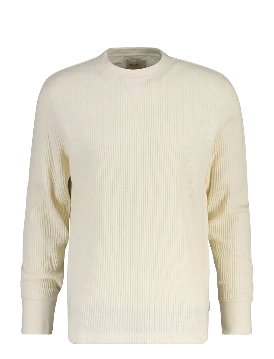 Gant - WAFFLE C-NECK - Ümara kaelusega - cream - 0