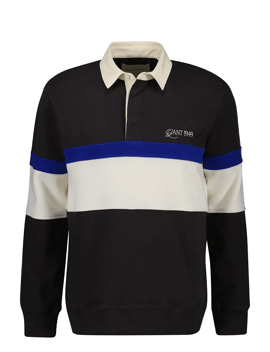 Gant - STRIPED SWEAT HEAVY RUGGER - charred wood brown - 1