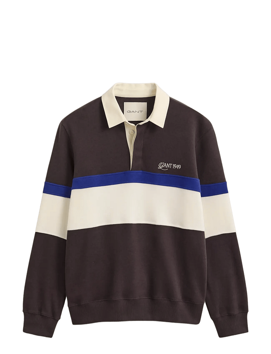 Gant - STRIPED SWEAT HEAVY RUGGER - långärmade pikéer - charred wood brown - 1