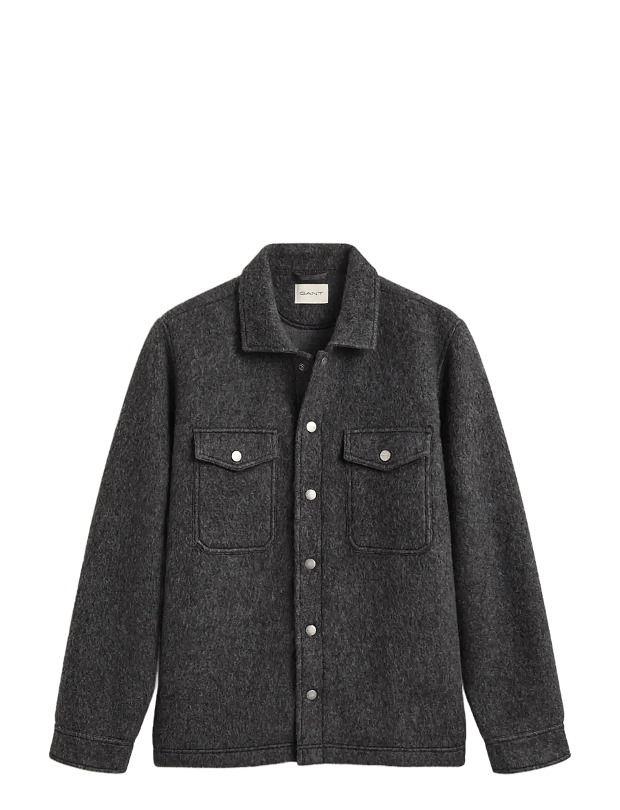 Gant - FLEECE OVERSHIRT - shoppa efter tillfälle - charcoal melange - 0