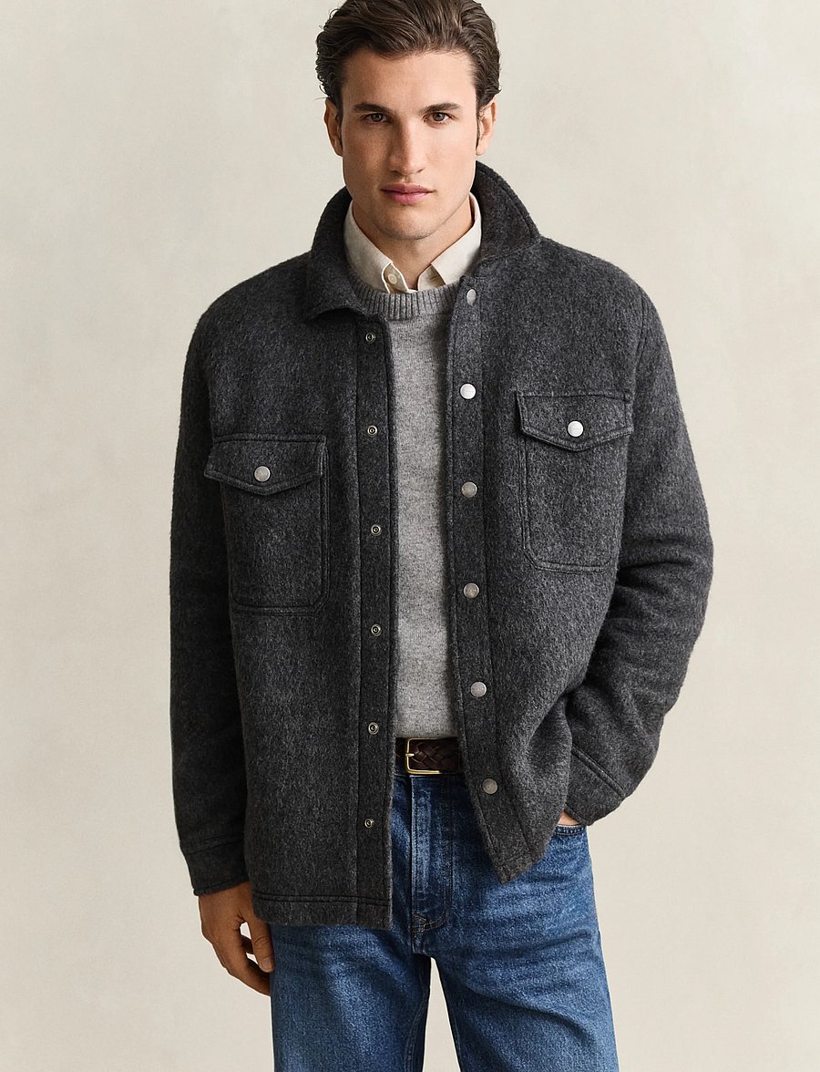 Gant - FLEECE OVERSHIRT - shop by occasion - charcoal melange - 0