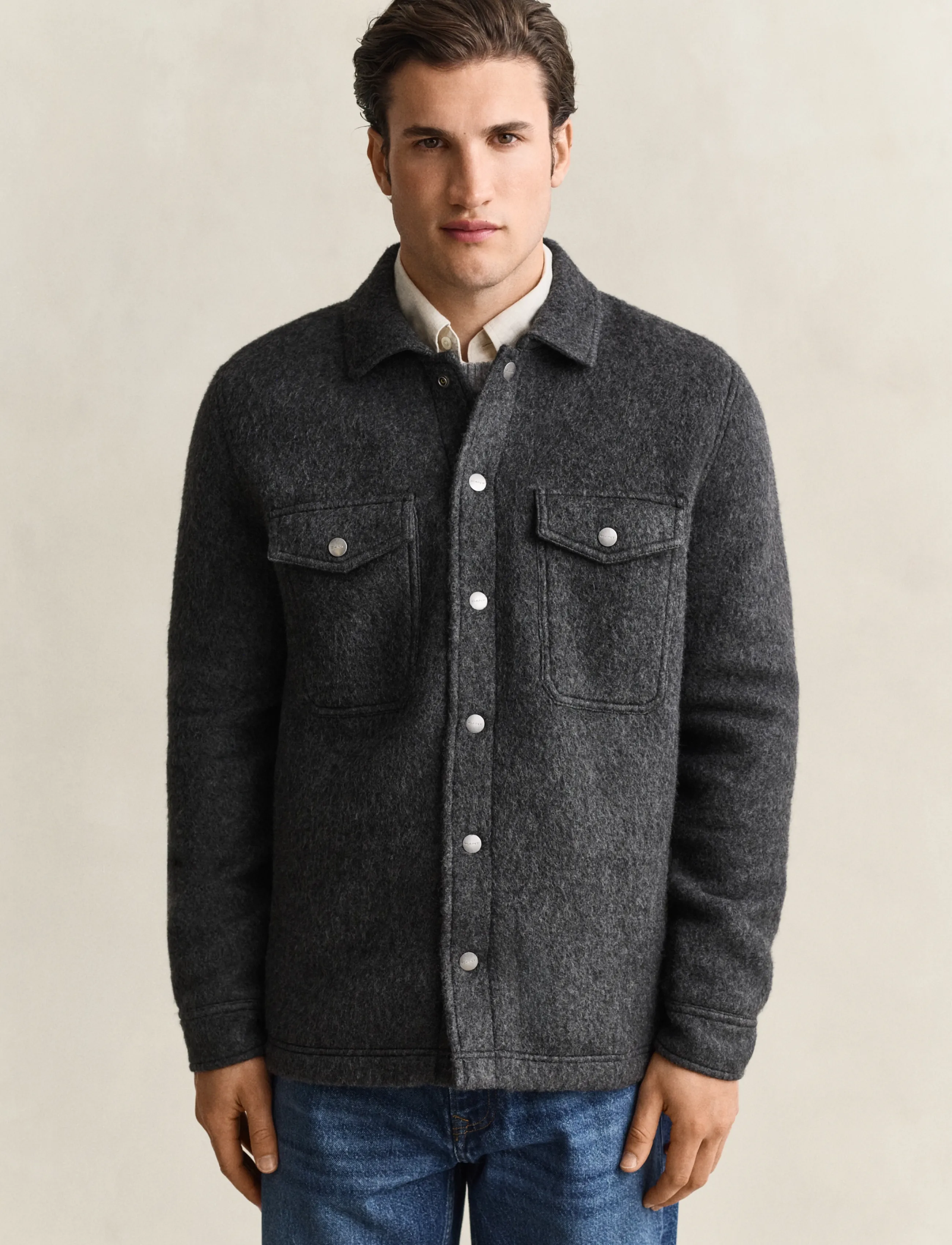 Gant - FLEECE OVERSHIRT - shop by occasion - charcoal melange - 2