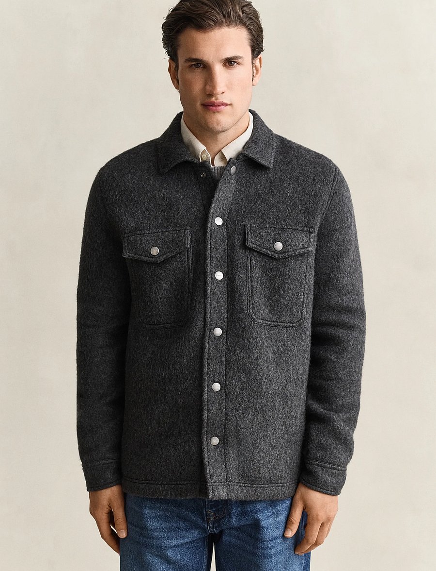 Gant - FLEECE OVERSHIRT - shop by occasion - charcoal melange - 2