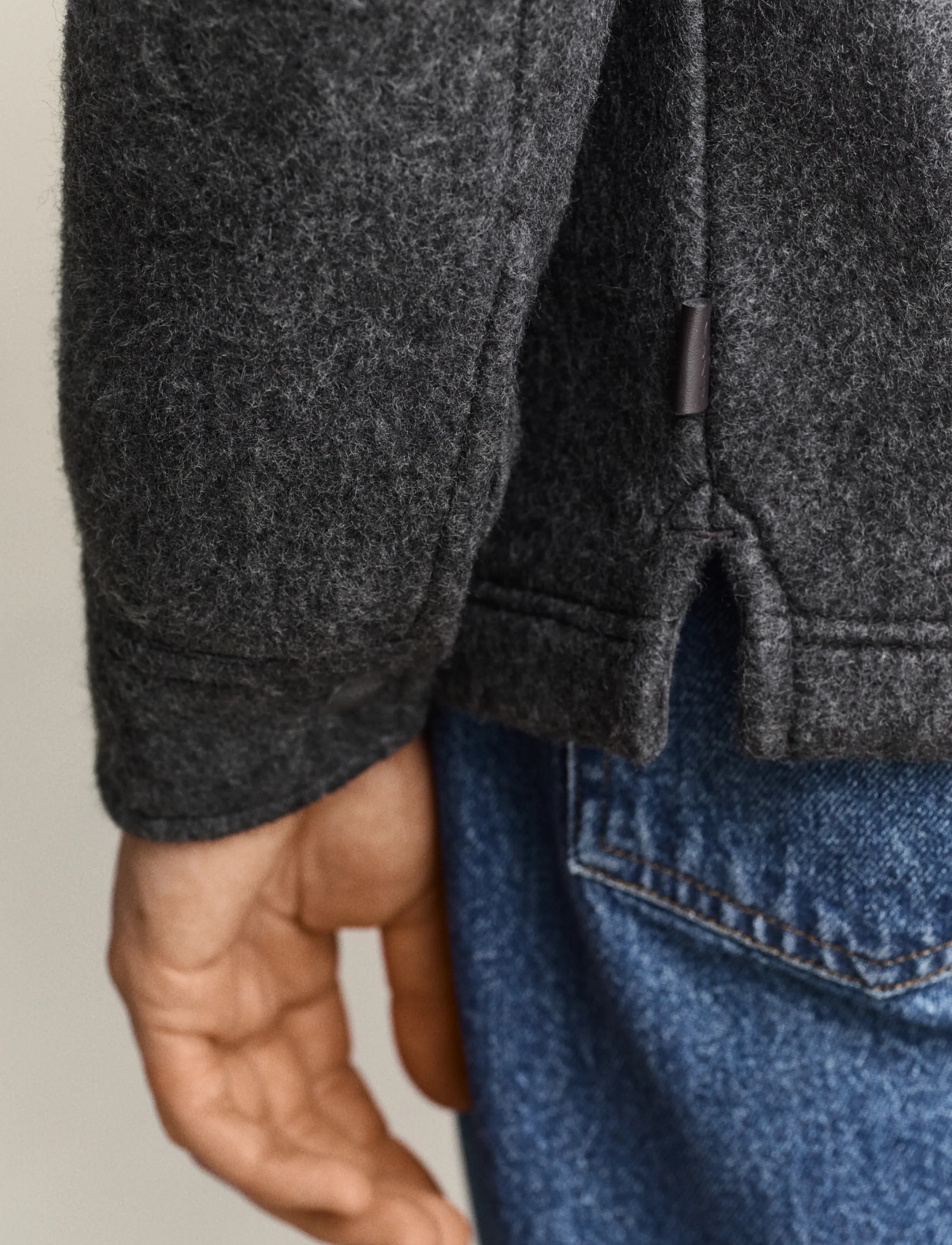 Gant FLEECE OVERSHIRT - Kleidung - CHARCOAL MELANGE / grey
