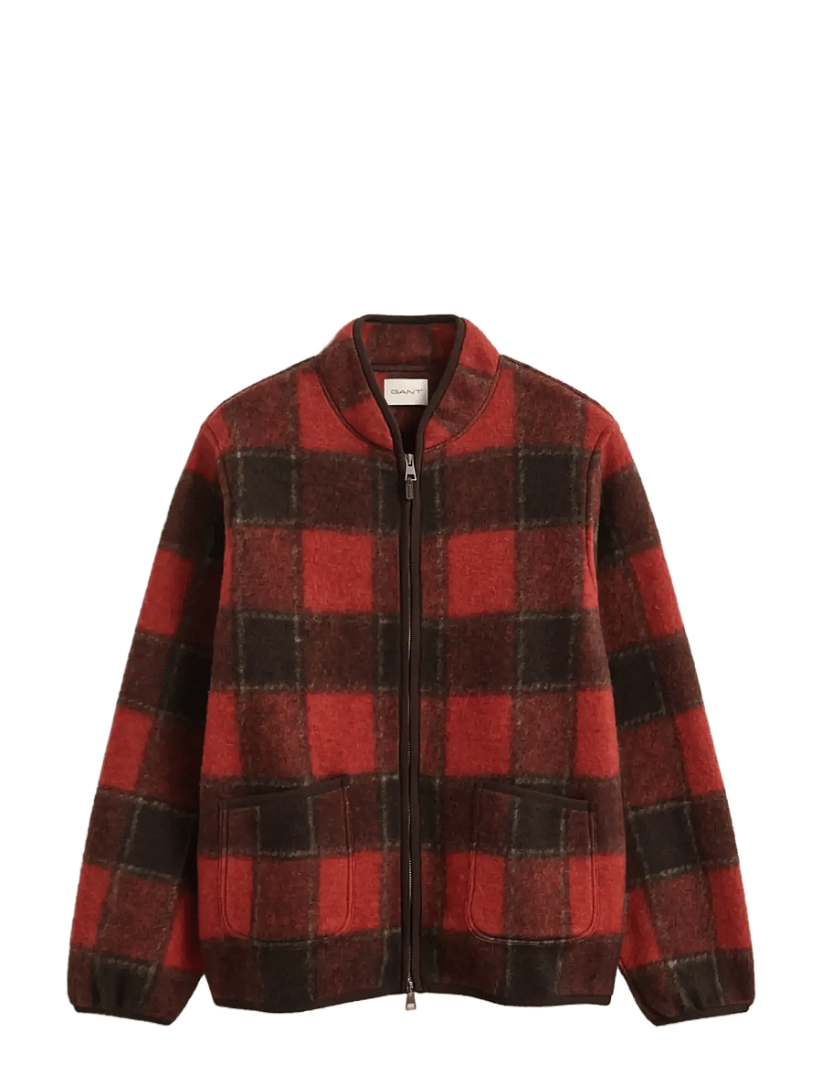 Gant - CHECKED FLEECE JACKET - copperwood - 1