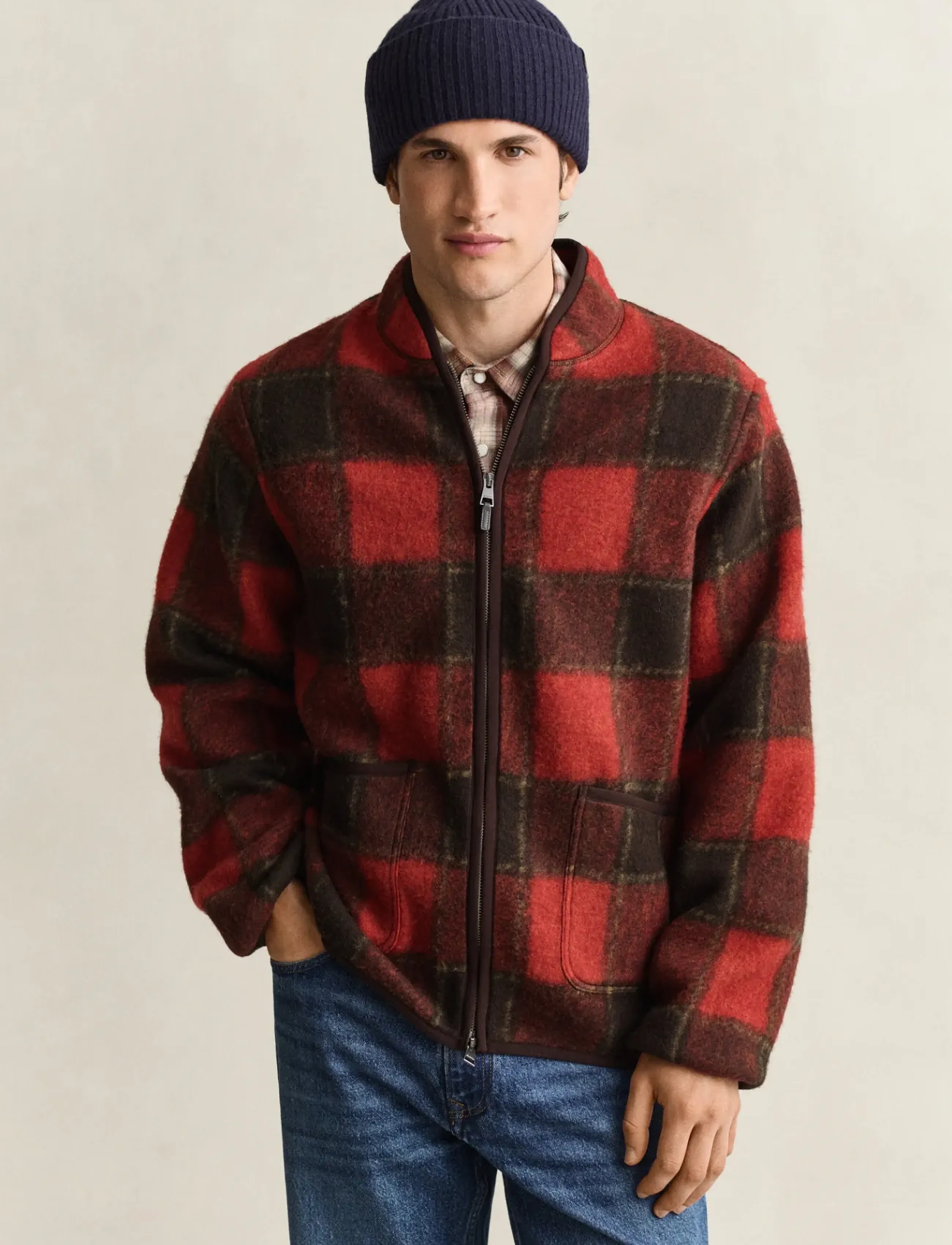 Gant CHECKED FLEECE JACKET -  - undefined / undefined
