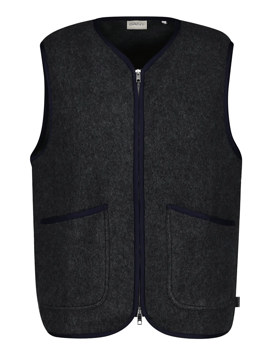 Gant - FLEECE VEST - westen - charcoal melange - 0