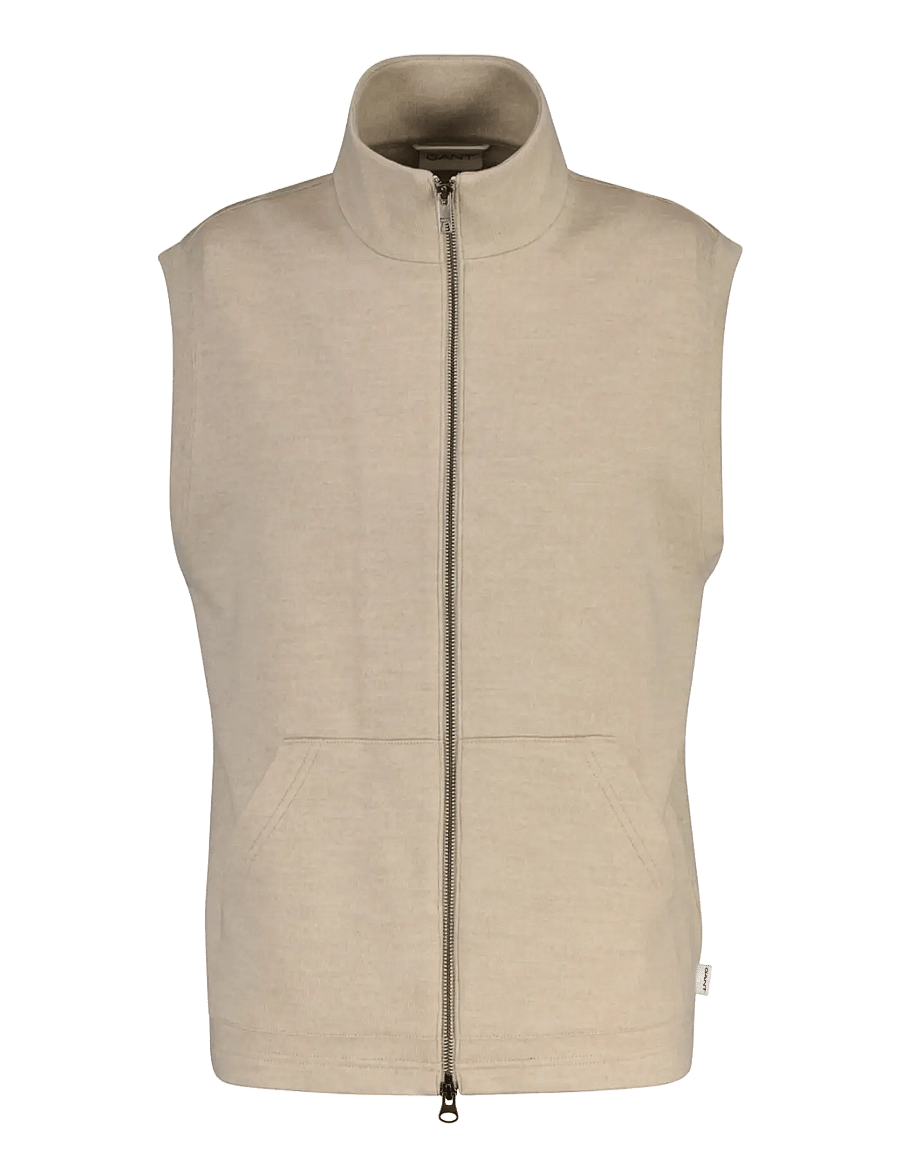 Gant - WOOL BLEND ZIPPED VEST - oat melange - 1