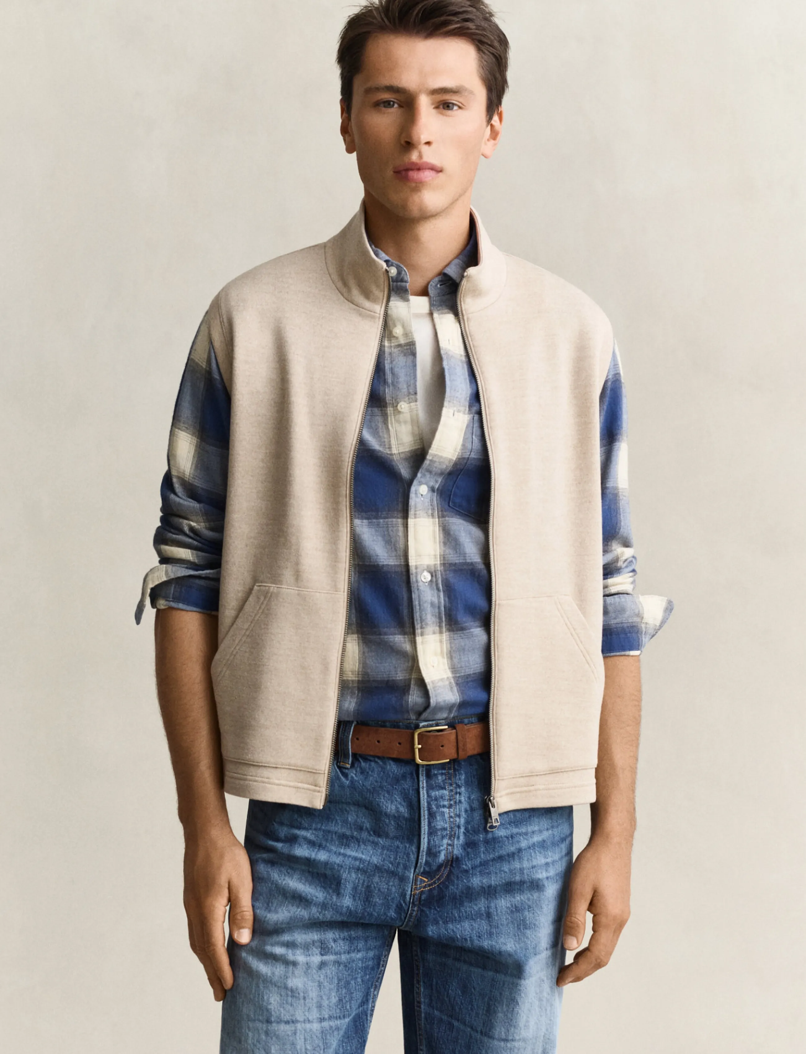 Wool Blend Zipped Vest