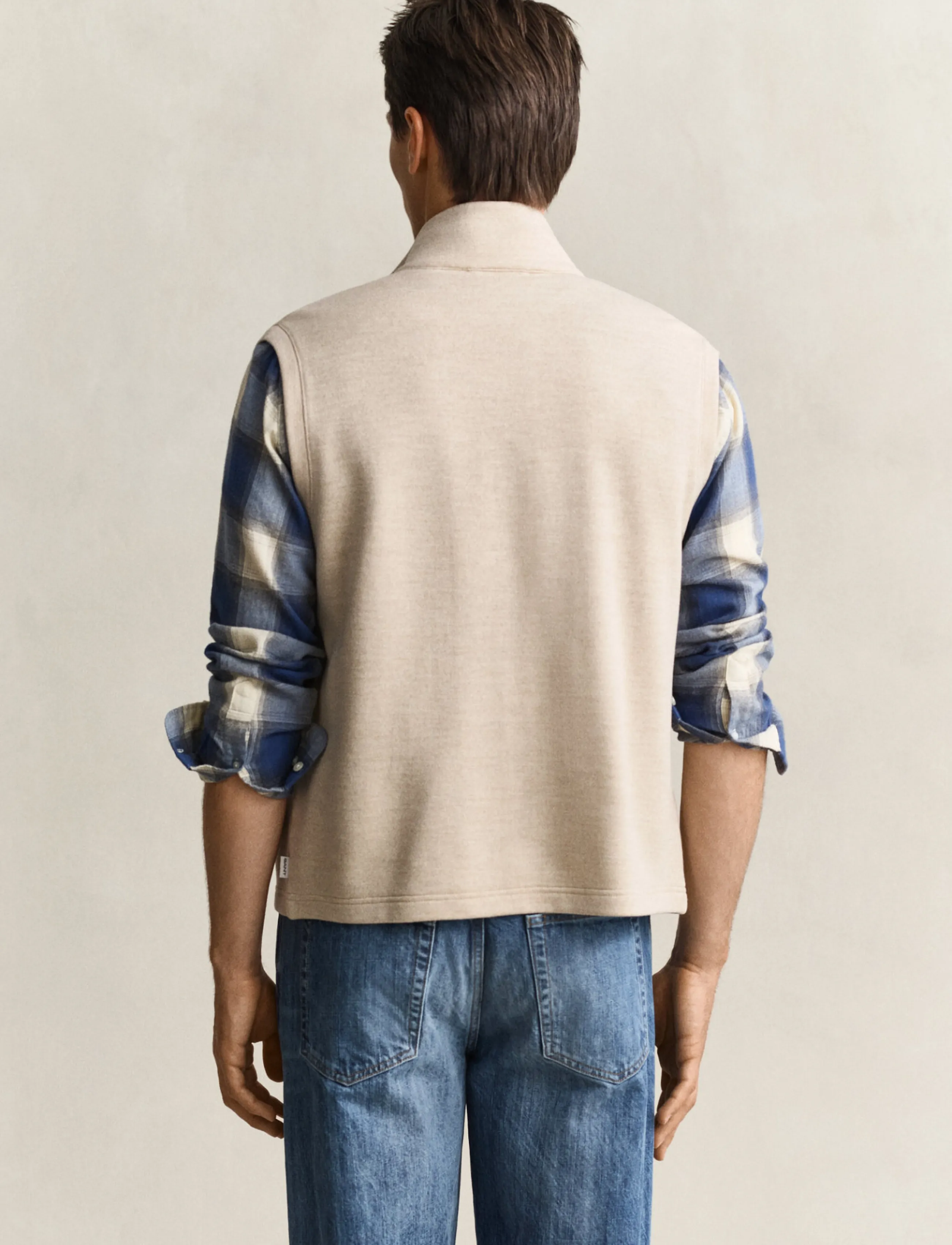 Gant - WOOL BLEND ZIPPED VEST - oat melange - 2