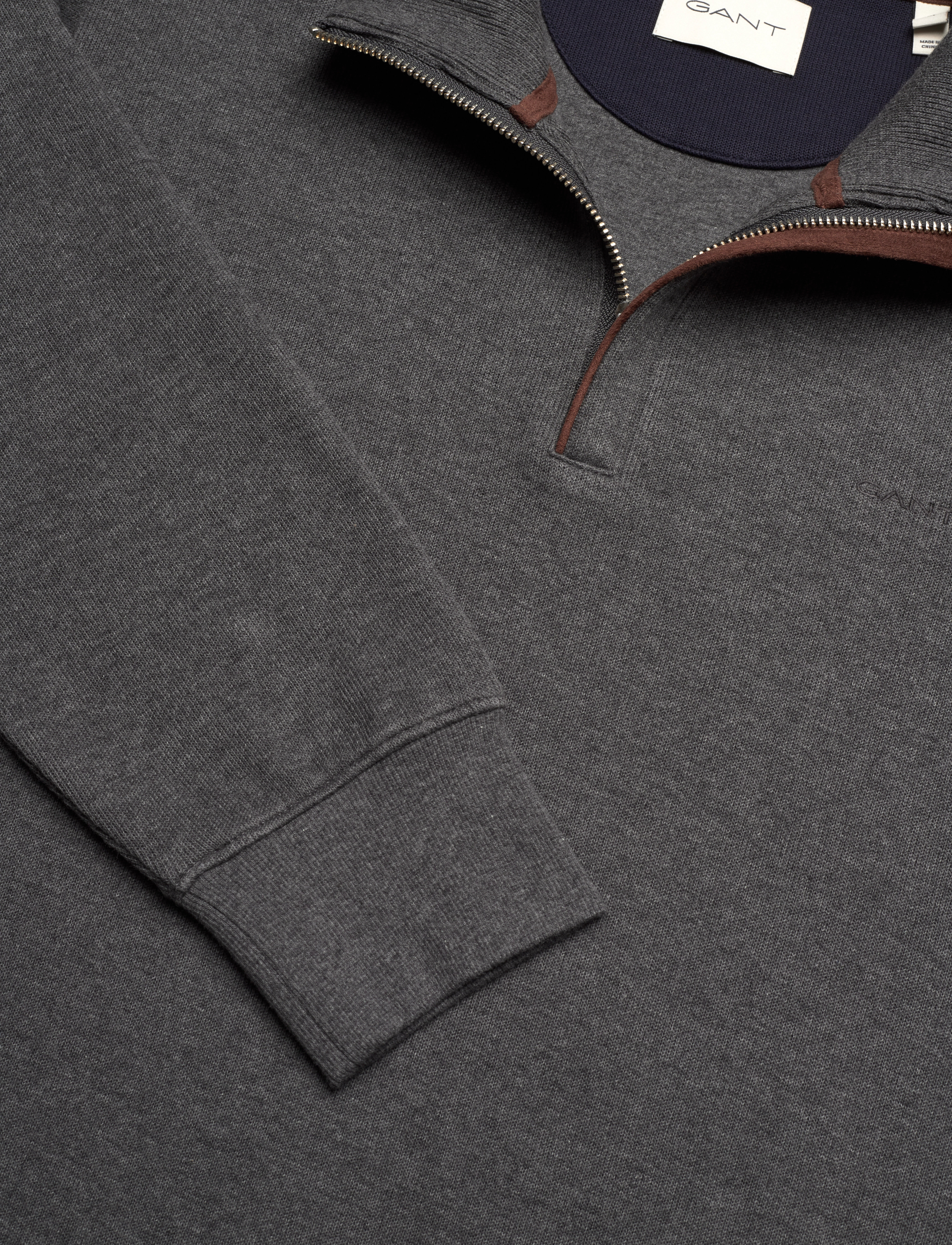 Gant - SACKER RIB HALF ZIP - sweatshirts - antracit melange - 2