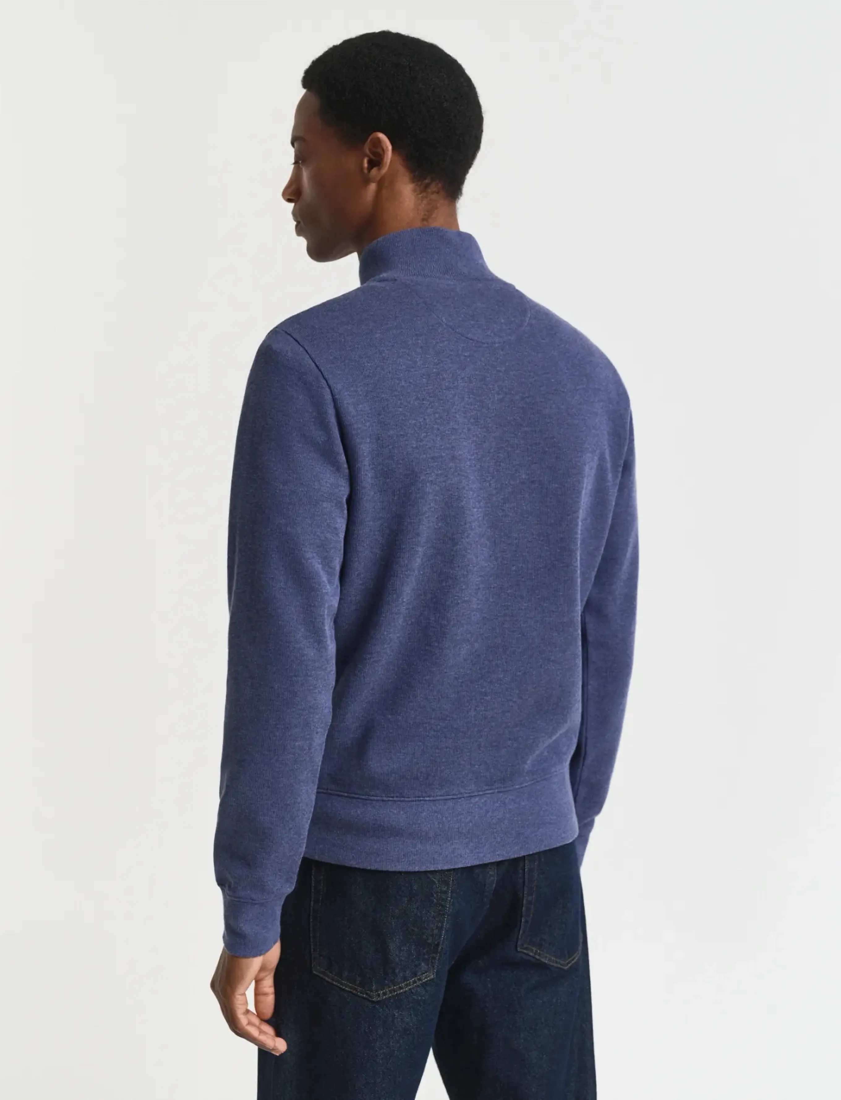 Gant - SACKER RIB HALF ZIP - sweatshirts - dark jeansblue melange - 3
