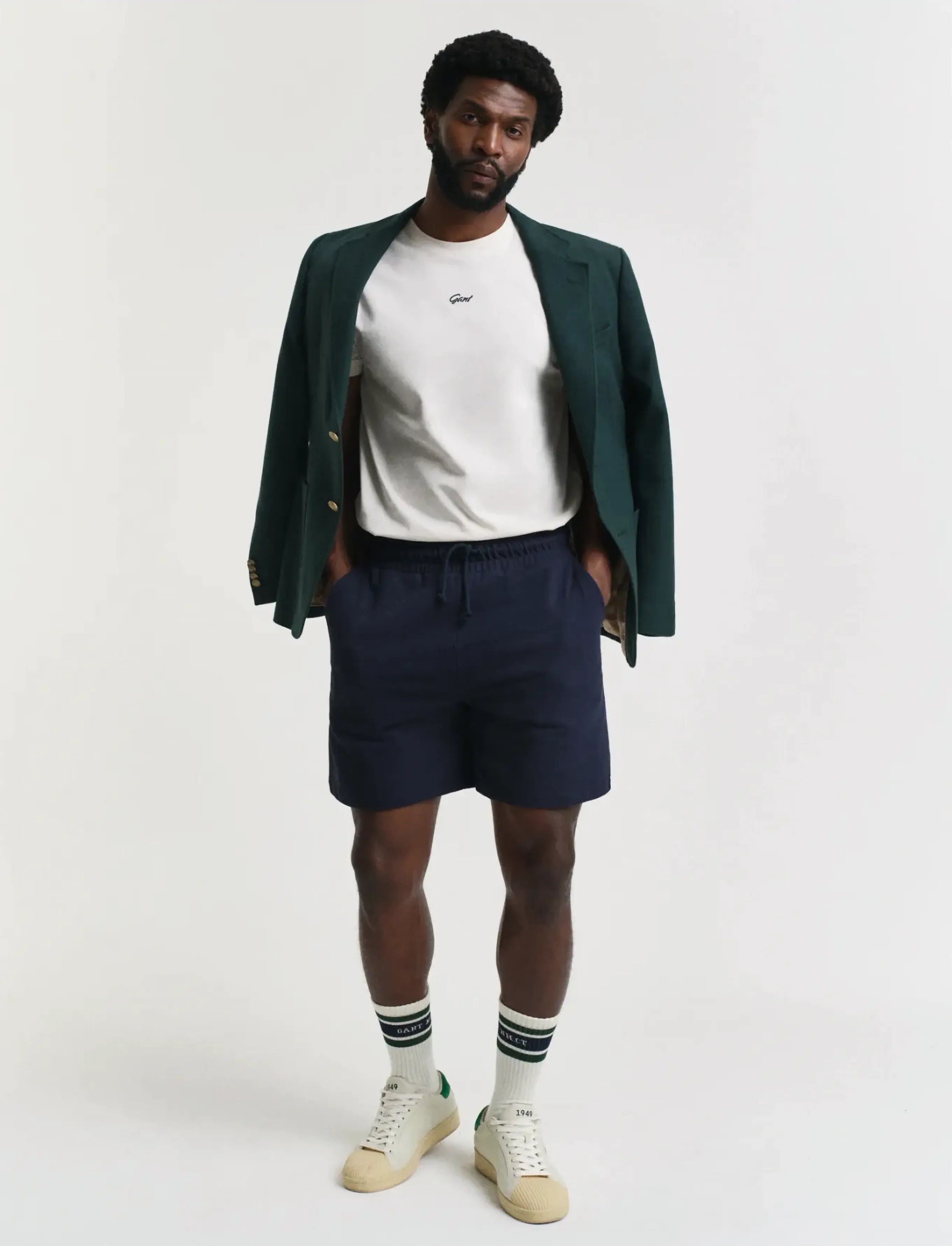 GANT TEXTURE SHORTS - Inspiration - EVENING BLUE / navy