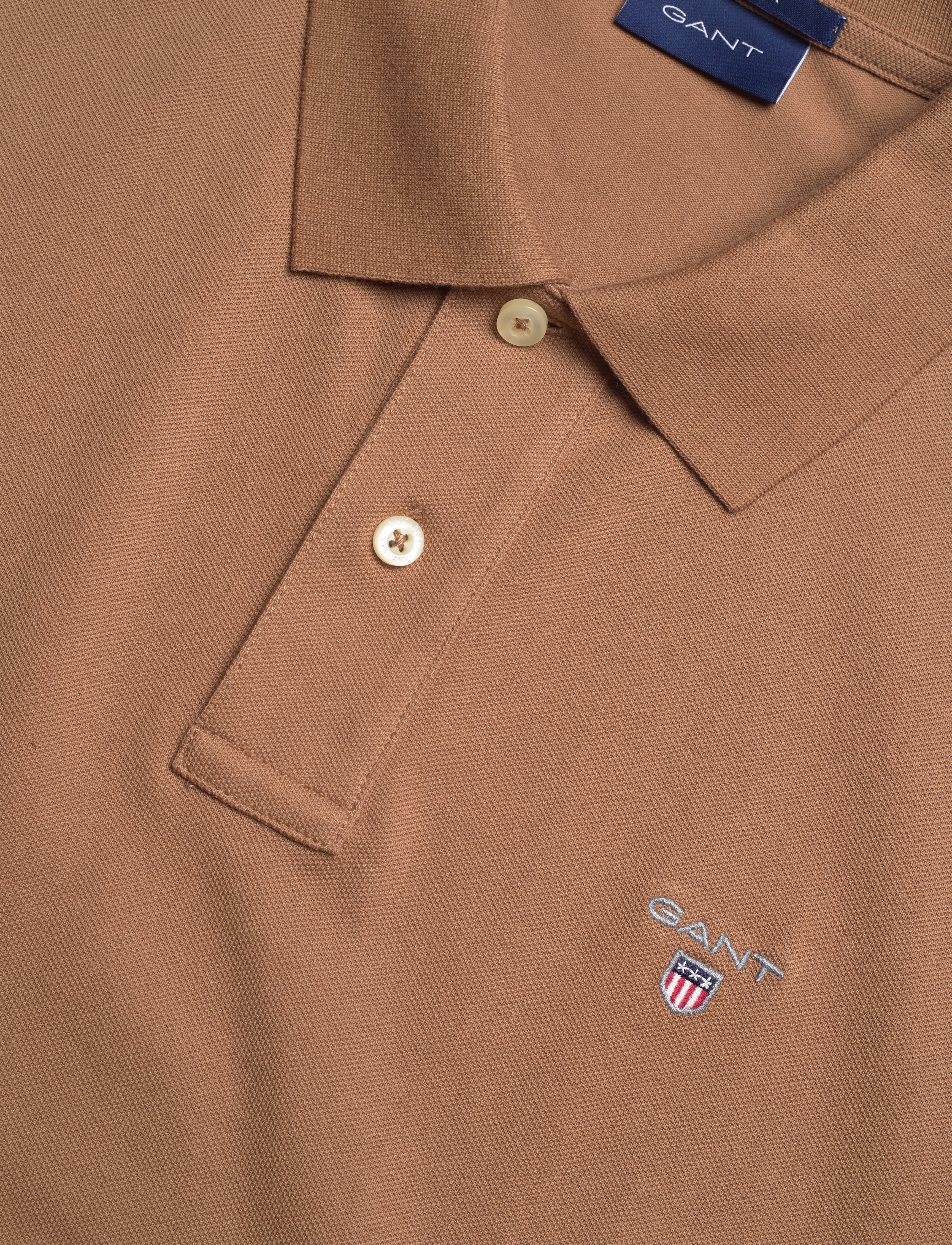 GANT - ORIGINAL PIQUE SS RUGGER - roasted walnut - 3