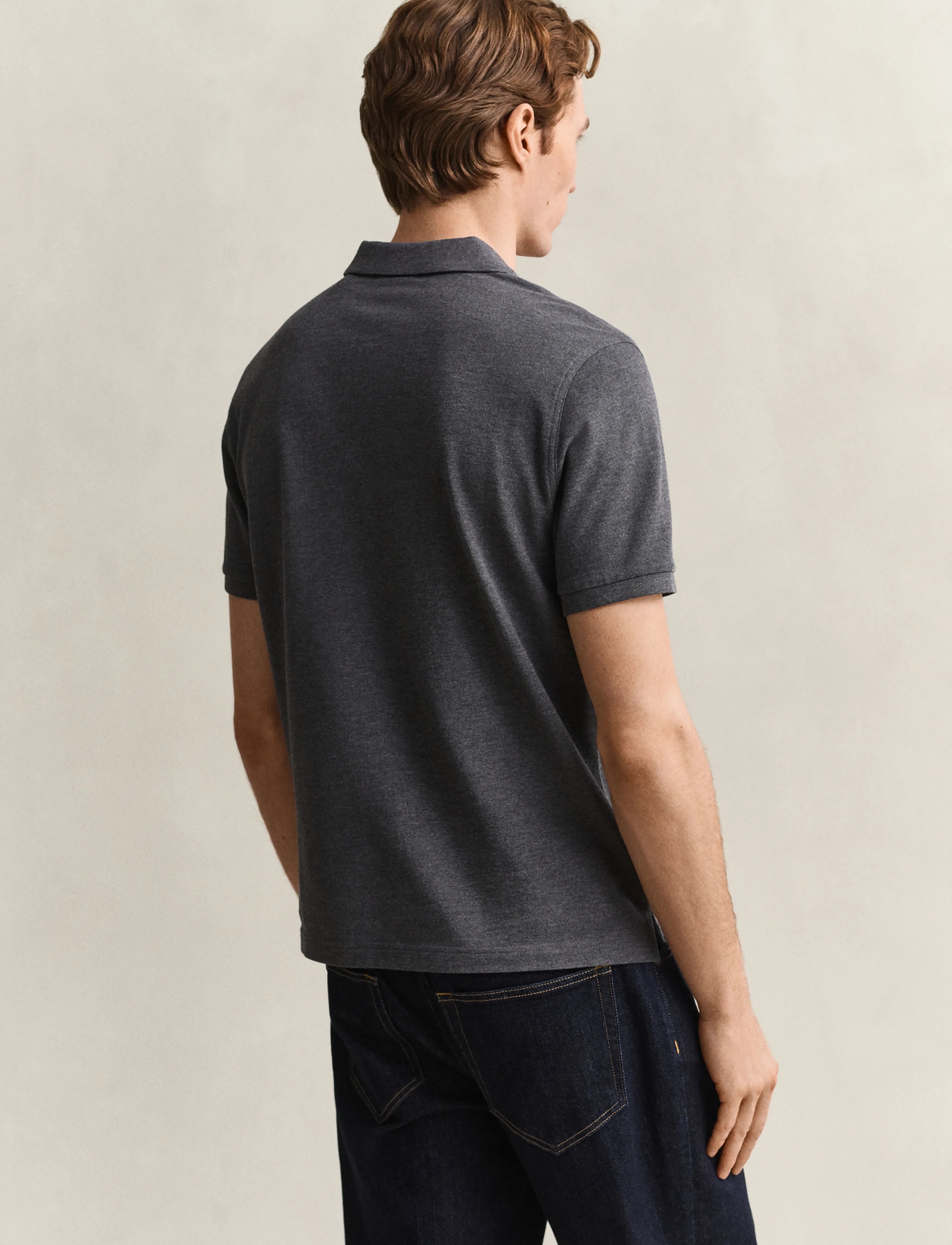 Gant - Classic Regular Polo Shirt - kurzärmelig - antracit melange - 3