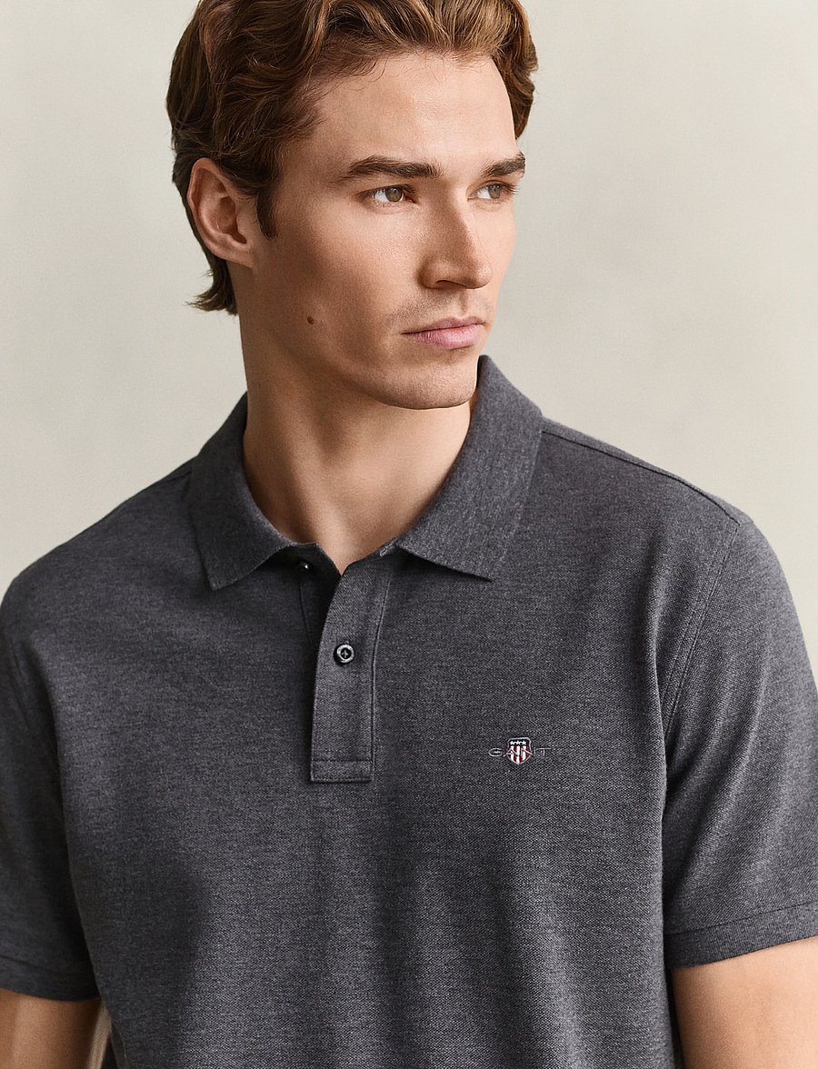 Gant - Classic Regular Polo Shirt - kurzärmelig - antracit melange - 4