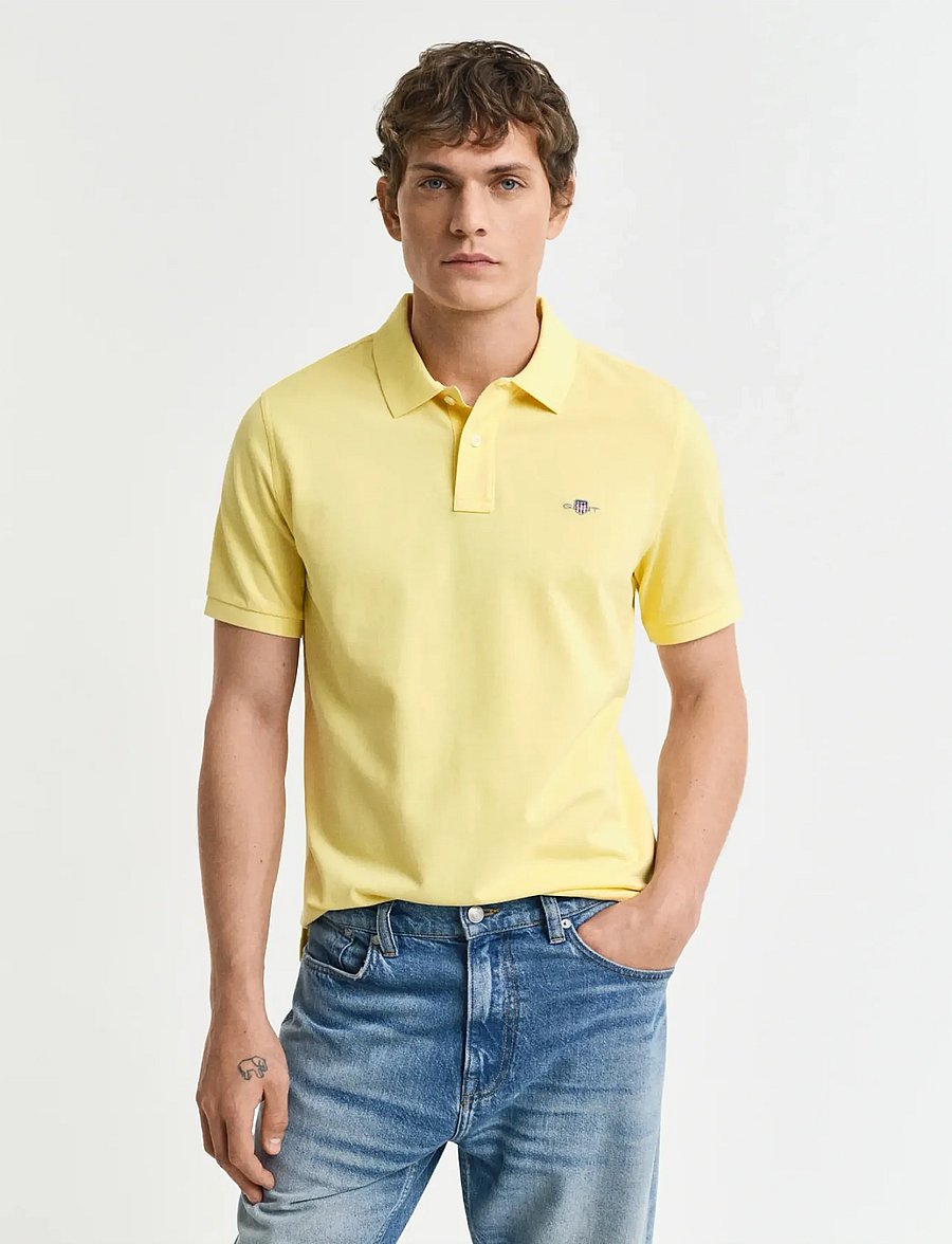 Gant - Classic Regular Polo Shirt - polos à manches courtes - banana yellow - 0