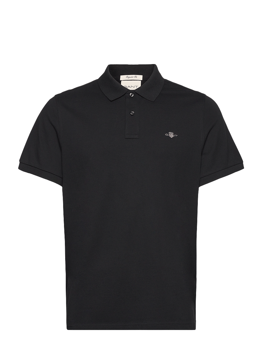 Gant - Classic Regular Polo Shirt - kortærmede poloer - black - 2