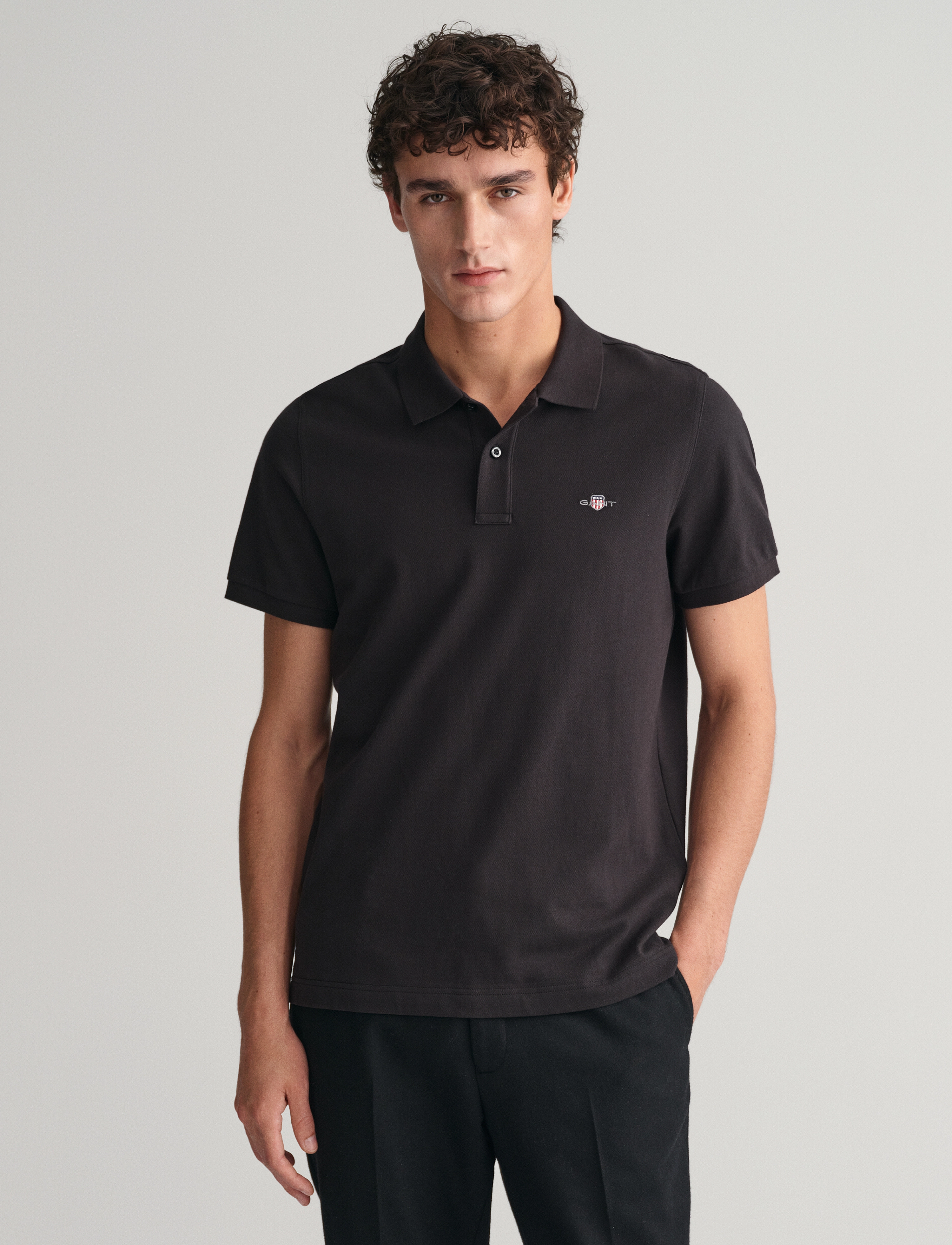 GANT REG SHIELD SS PIQUE POLO - Poloer - BLACK / black