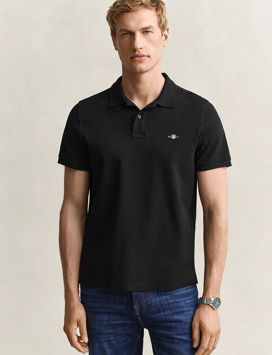Gant - Classic Regular Polo Shirt - polo marškinėliai trumpomis rankovėmis - black - 0
