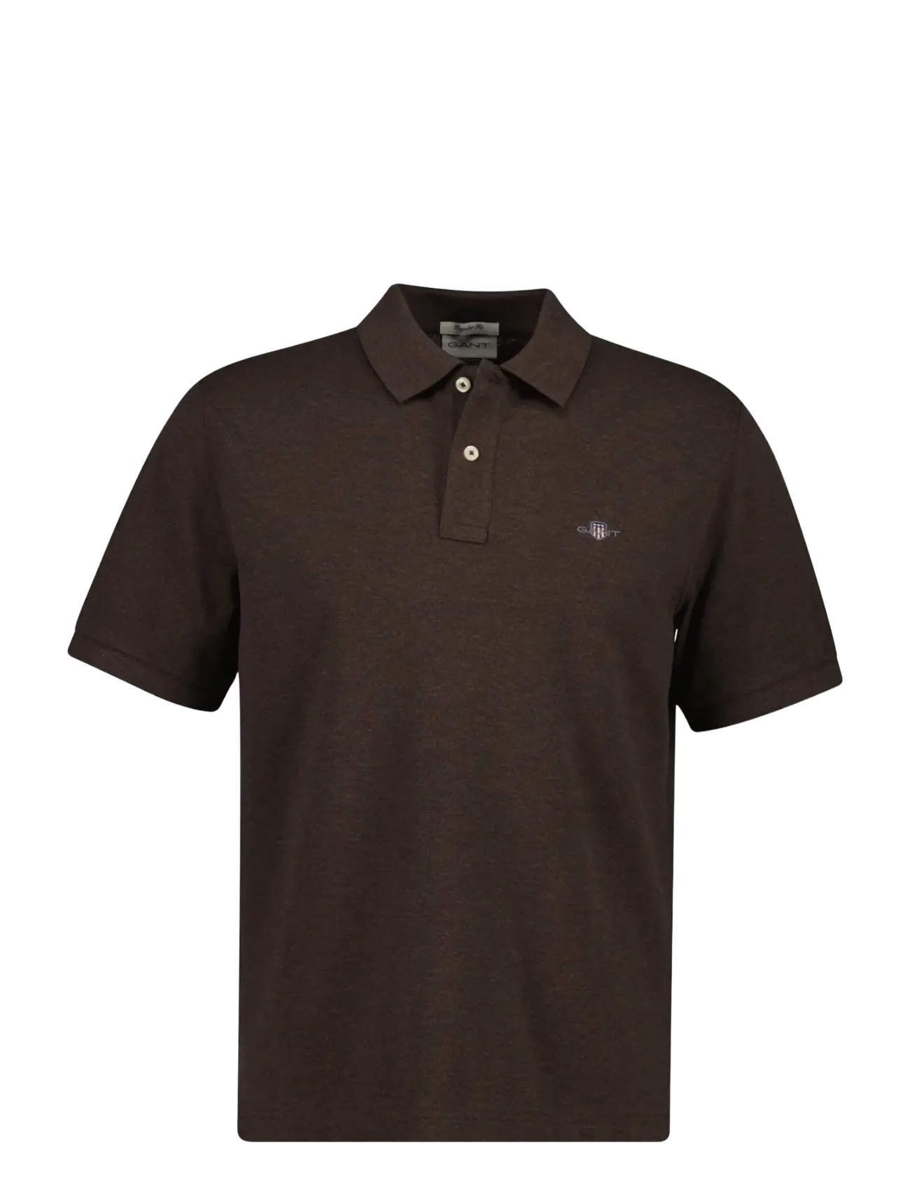 Gant Classic Regular Polo Shirt - Kortärmade pikéer - BLACK BROWN MELANGE / brown