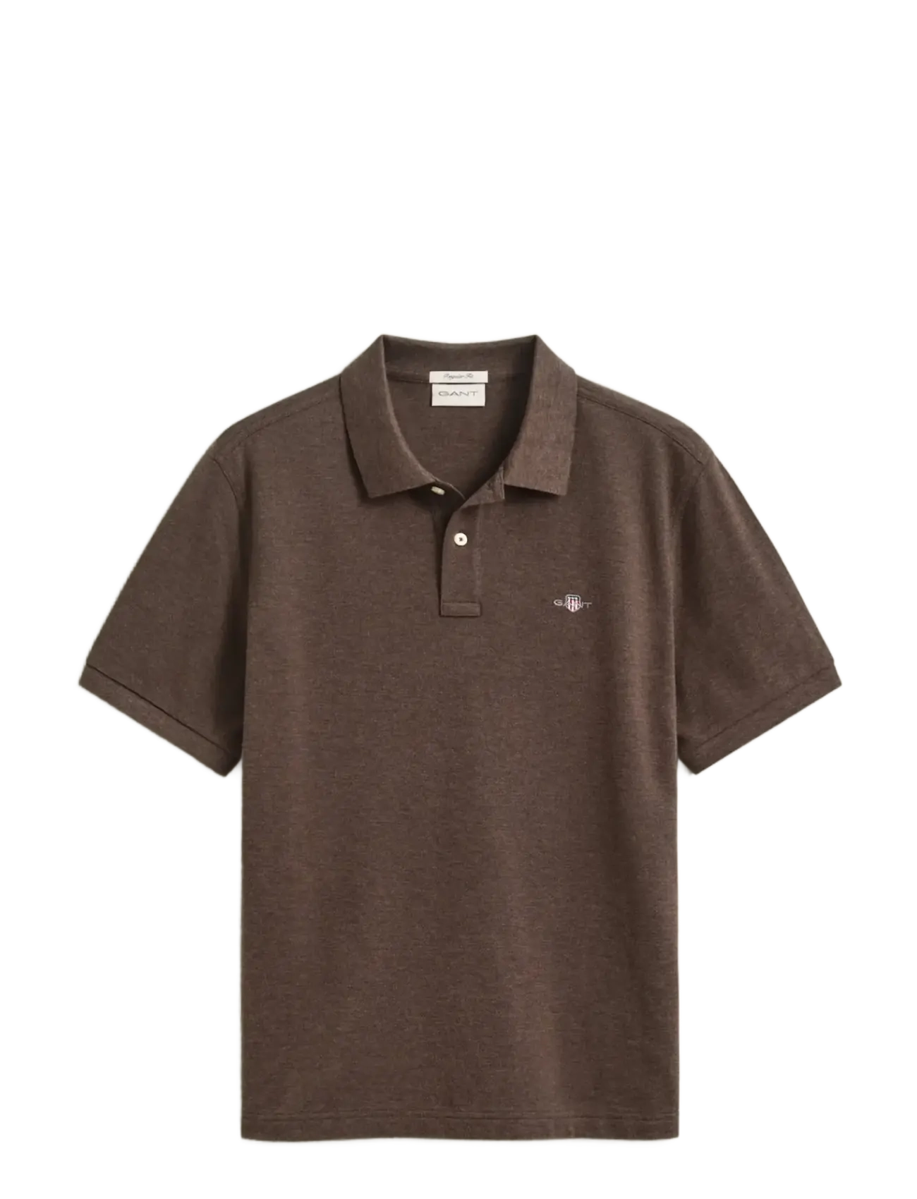 Gant Classic Regular Polo Shirt - Poloshirts - BLACK BROWN MELANGE / brown