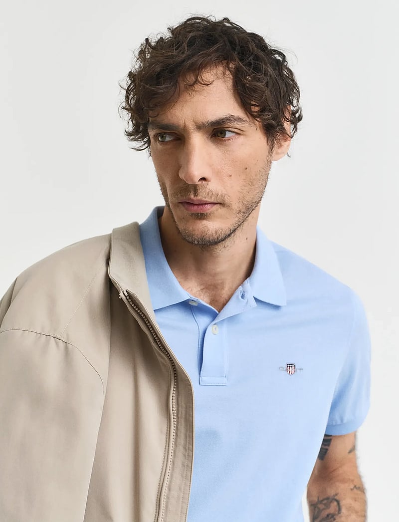 Gant - Classic Regular Polo Shirt - kortärmade pikéer - capri blue - 4