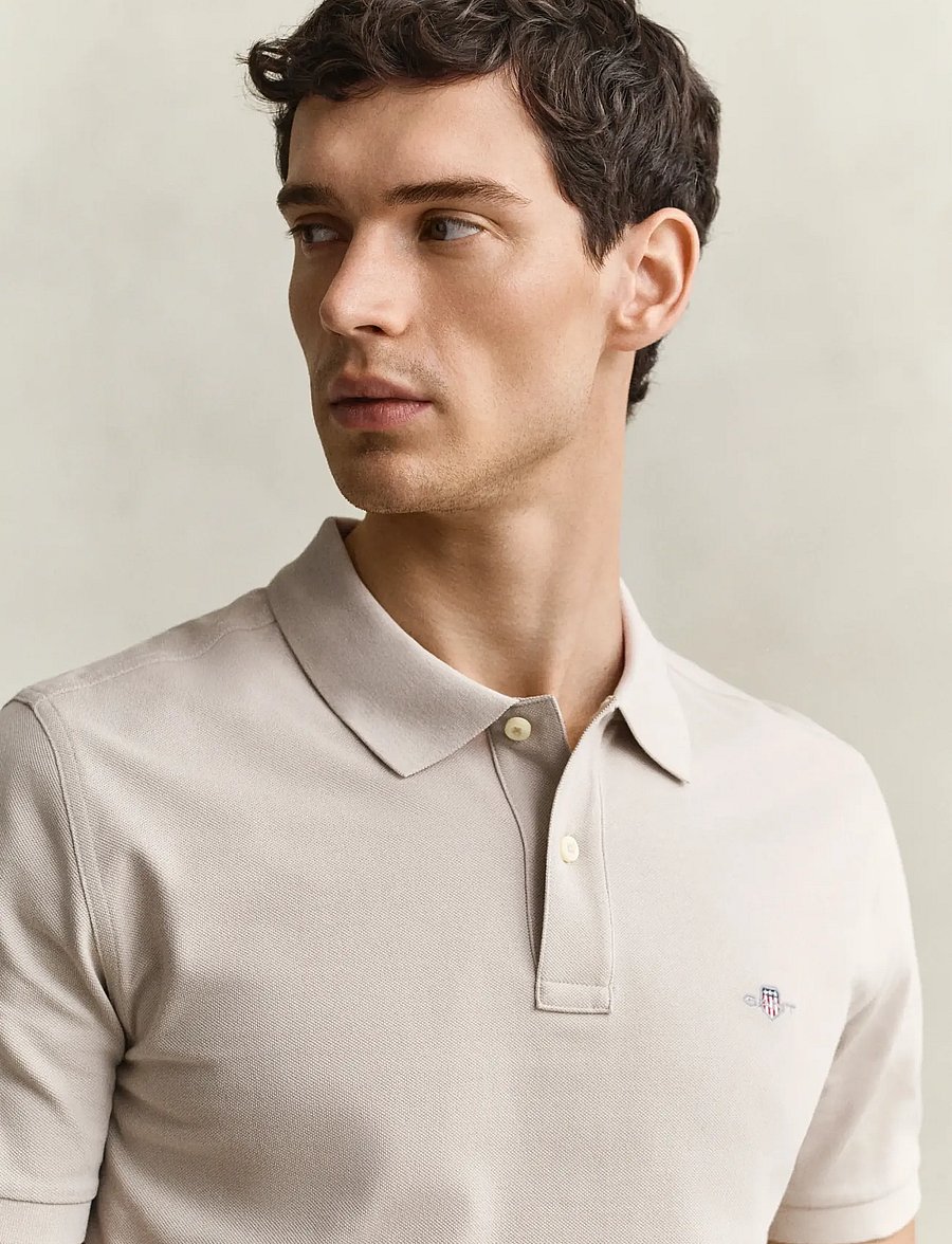 Gant - Classic Regular Polo Shirt - lühikeste varrukatega polod - clay beige - 0