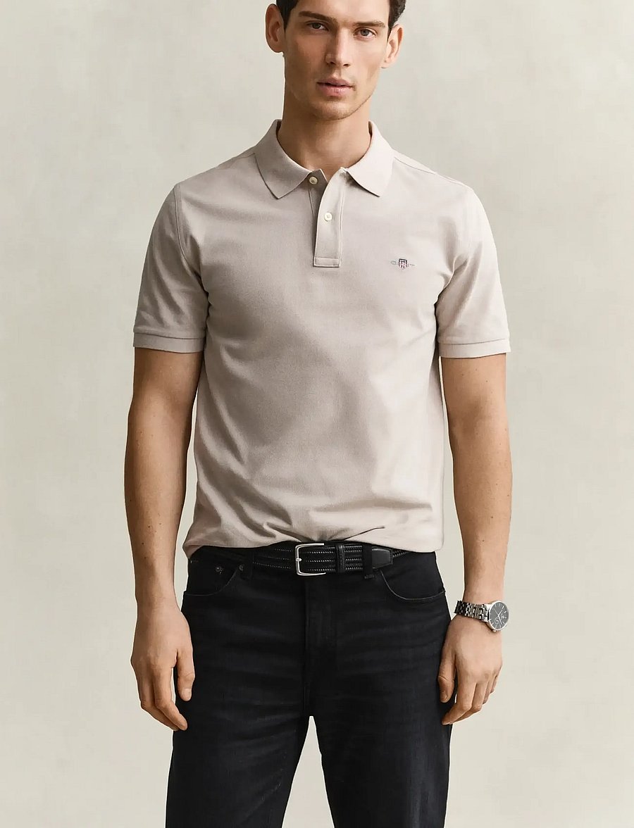 Gant - Classic Regular Polo Shirt - lühikeste varrukatega polod - clay beige - 3