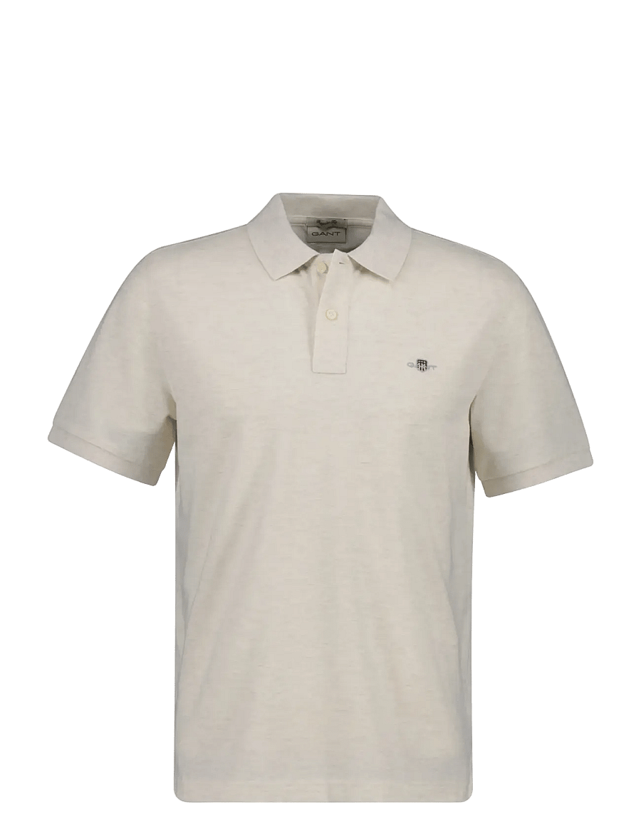 Gant - Classic Regular Polo Shirt - lühikeste varrukatega polod - cream melange - 0