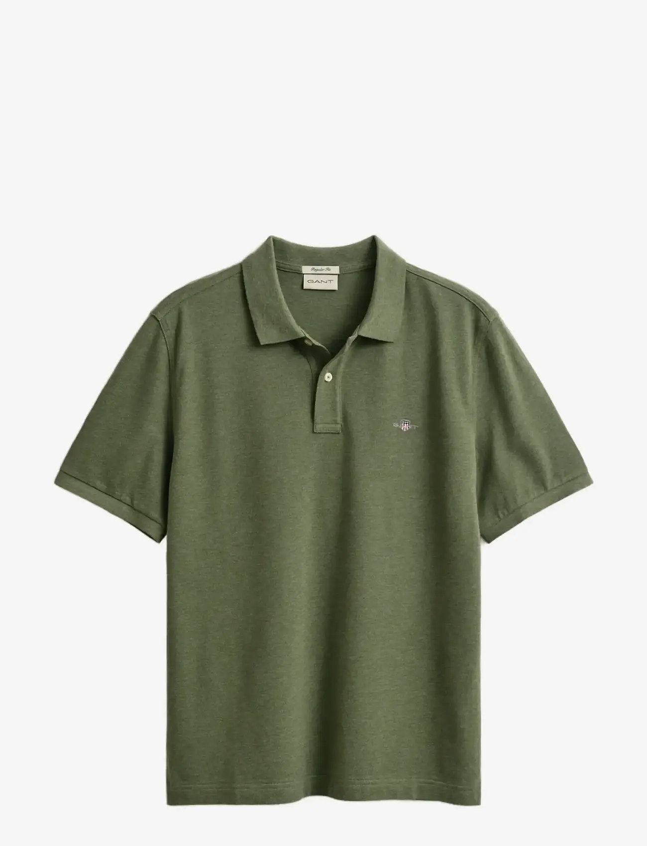 GANT - REG SHIELD SS PIQUE POLO - kortærmede poloer - dark cactus melange - 1
