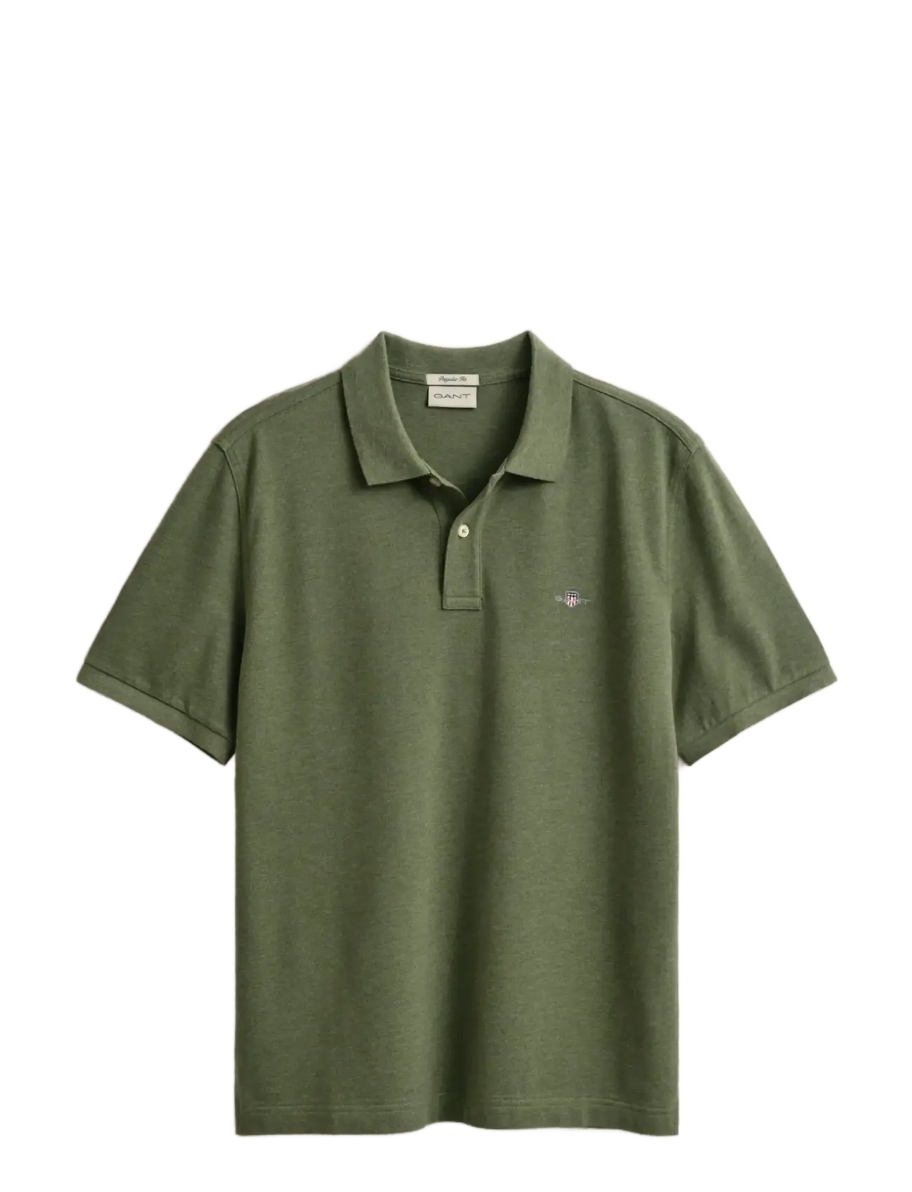 Gant Classic Regular Polo Shirt - Poloskjorter - DARK CACTUS MELANGE / khaki/green