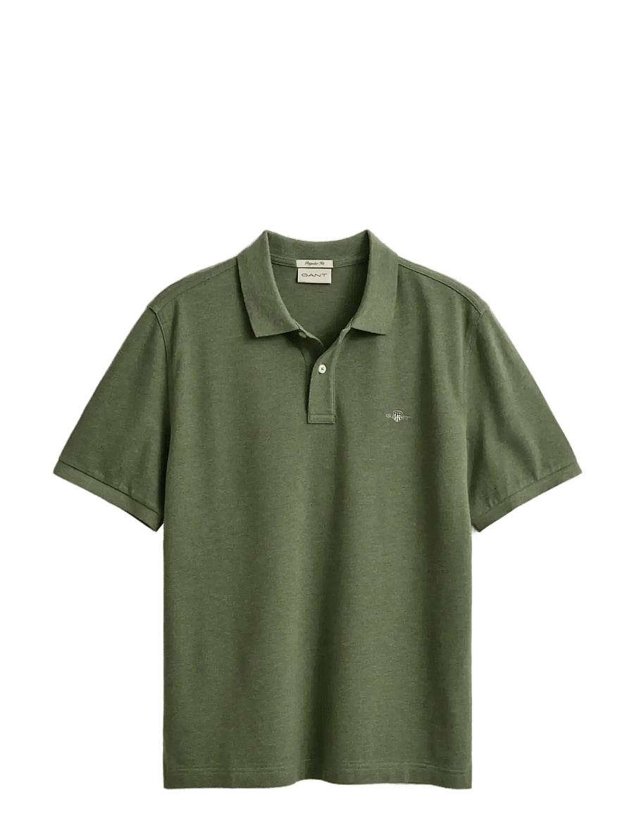 Gant - Classic Regular Polo Shirt - lühikeste varrukatega polod - dark cactus melange - 1