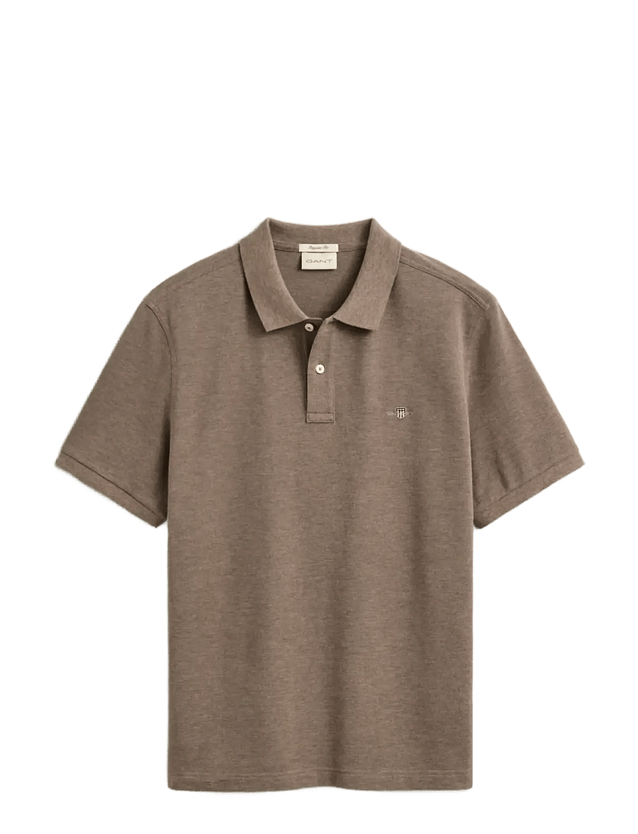 Gant - Classic Regular Polo Shirt - kurzärmelig - dark hazelnut melange - 1