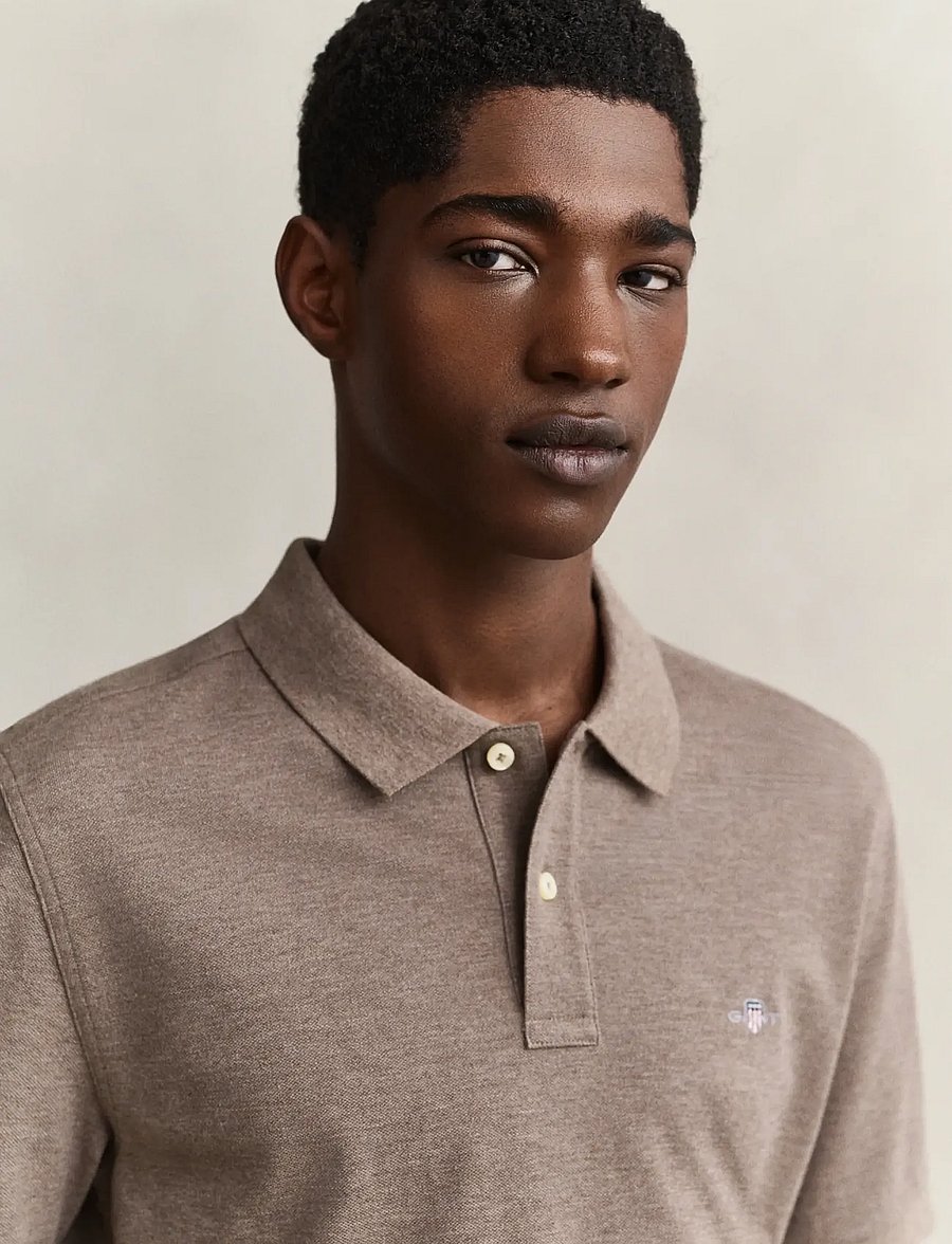 Gant - Classic Regular Polo Shirt - kurzärmelig - dark hazelnut melange - 2