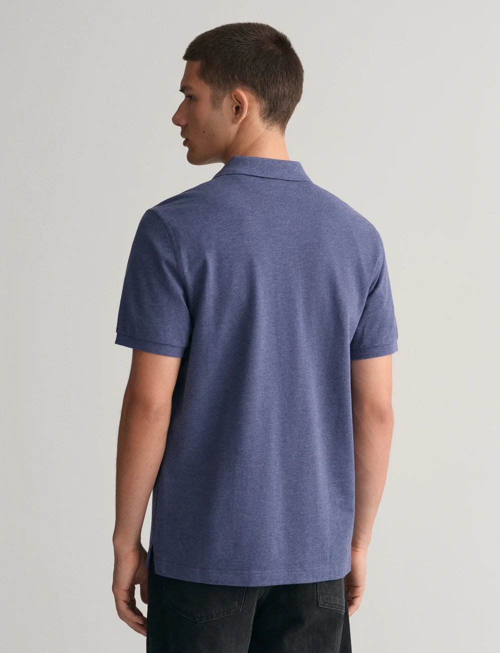 GANT - REG SHIELD SS PIQUE POLO - kortærmede poloer - dark jeansblue melange - 3