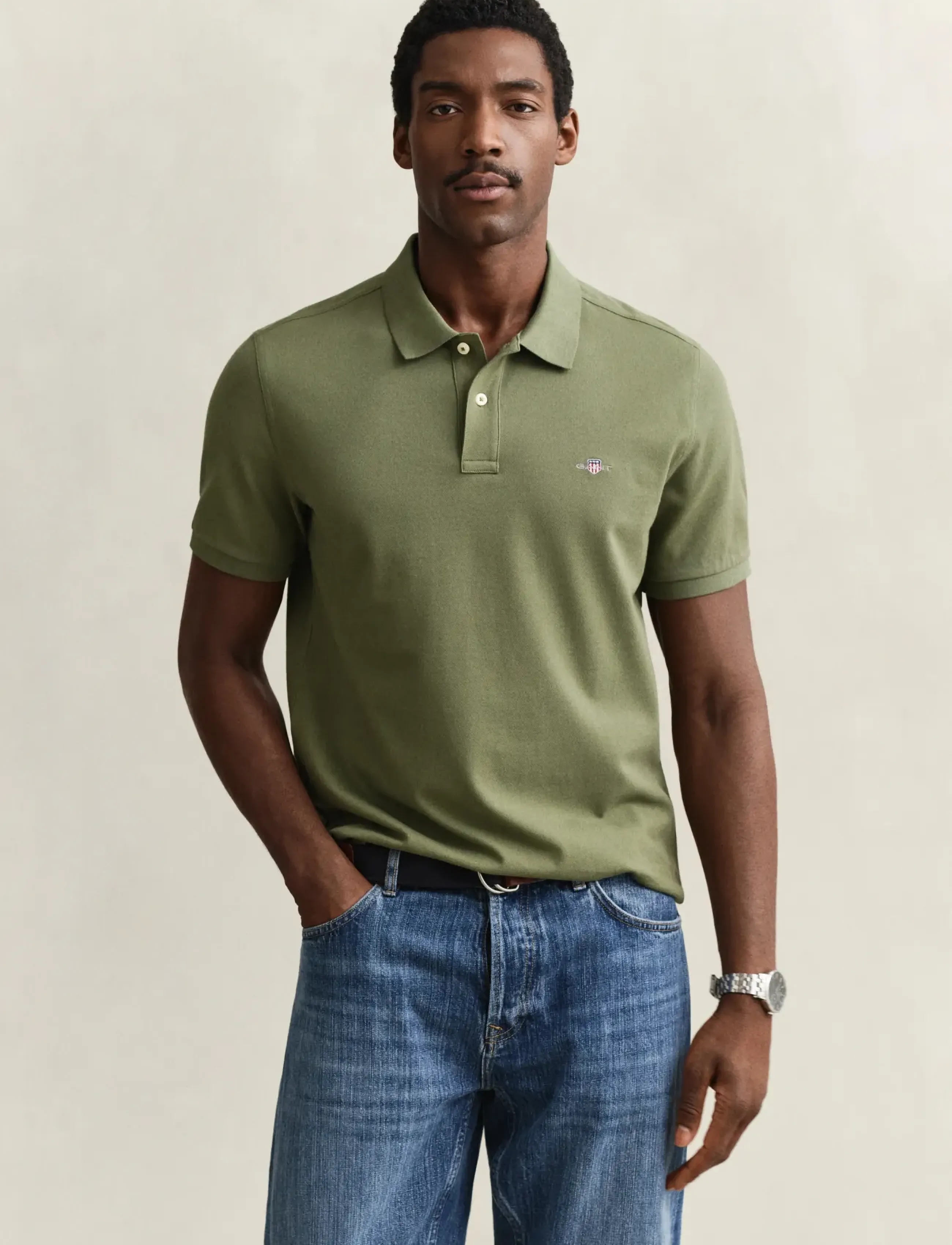 Gant Classic Regular Polo Shirt - Gant - DRY HERB GREEN / khaki/green