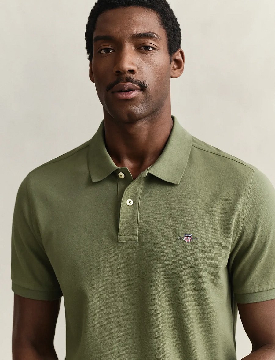 Gant - Classic Regular Polo Shirt - kortærmede poloer - dry herb green - 3