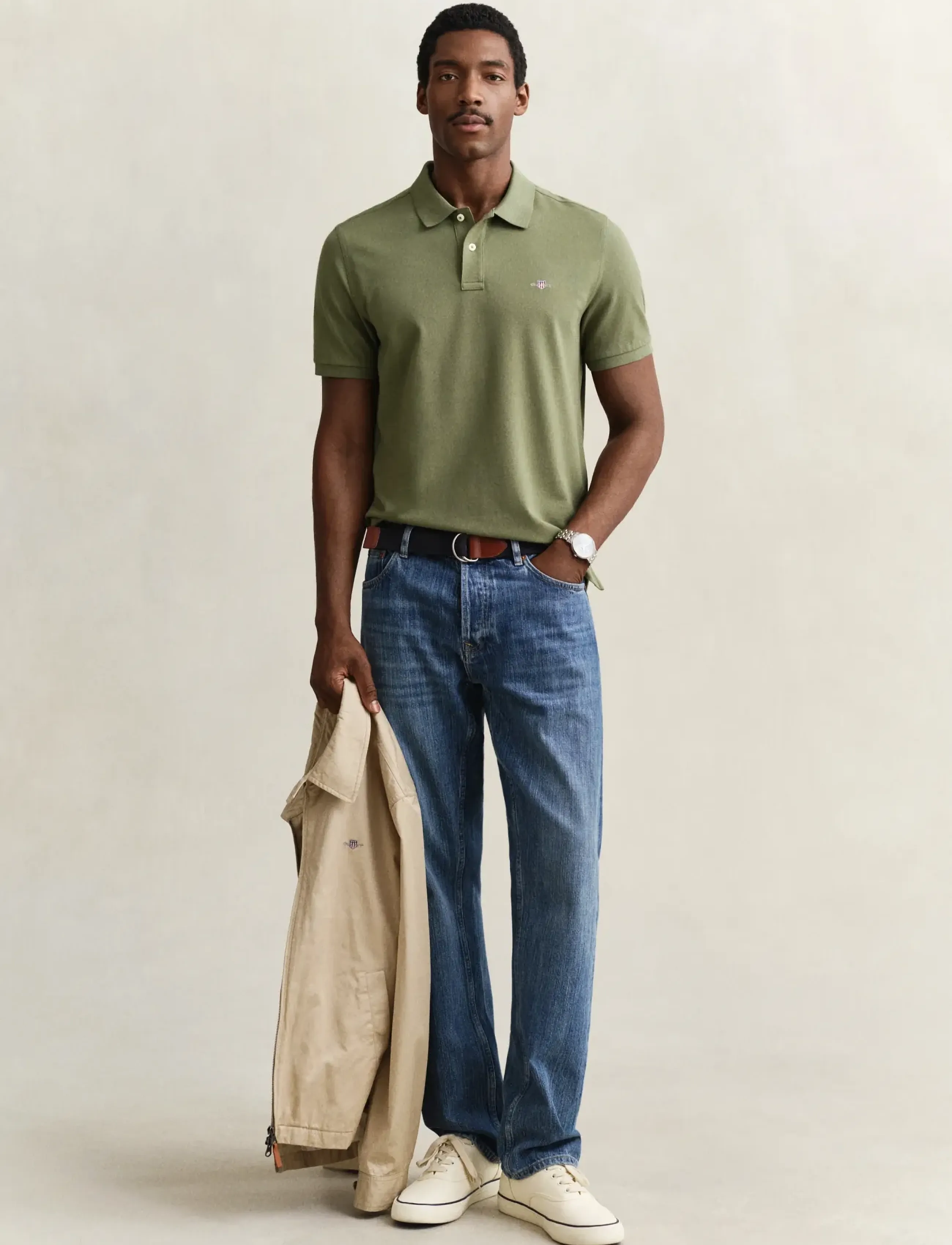 Gant - Classic Regular Polo Shirt - kortærmede poloer - dry herb green - 4