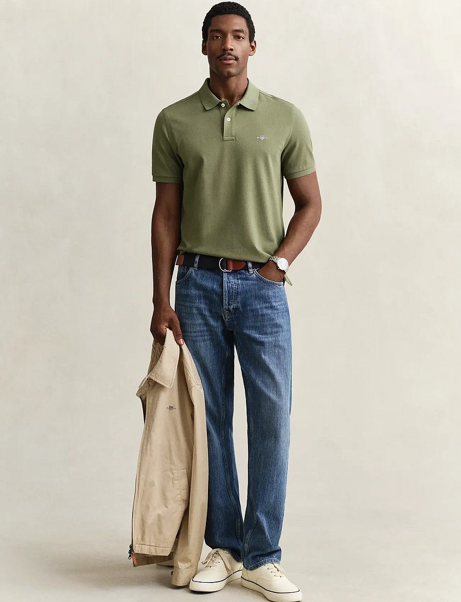 Gant - Classic Regular Polo Shirt - kortærmede poloer - dry herb green - 4