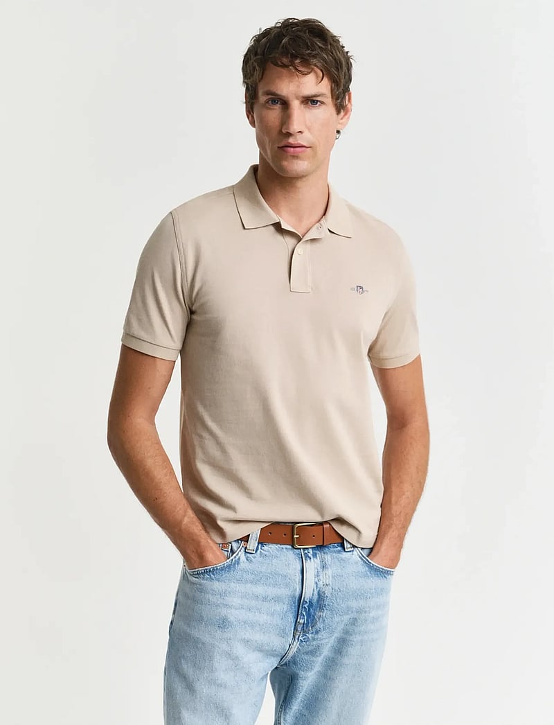 GANT - Classic Regular Polo Shirt - short-sleeved polos - dry sand - 0