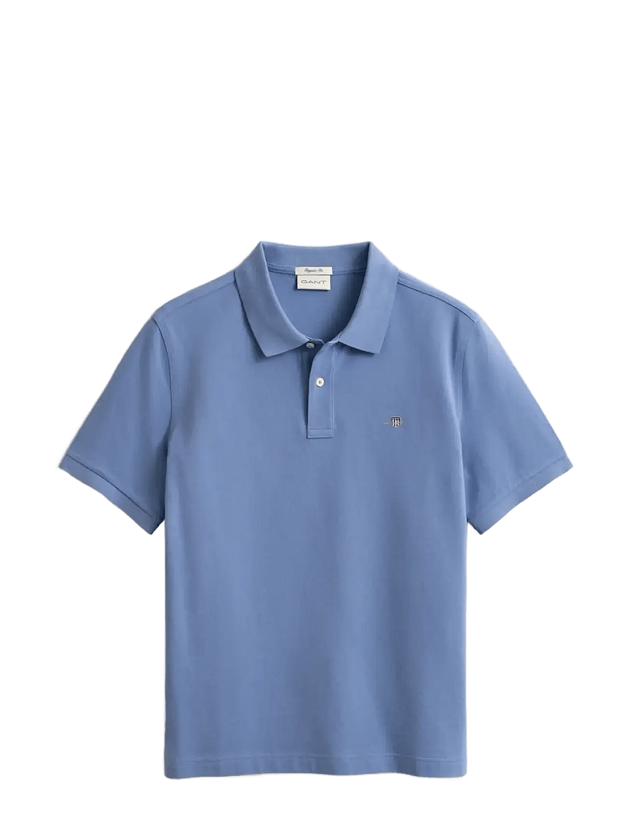 Gant - Classic Regular Polo Shirt - kortærmede poloer - faded denim - 1