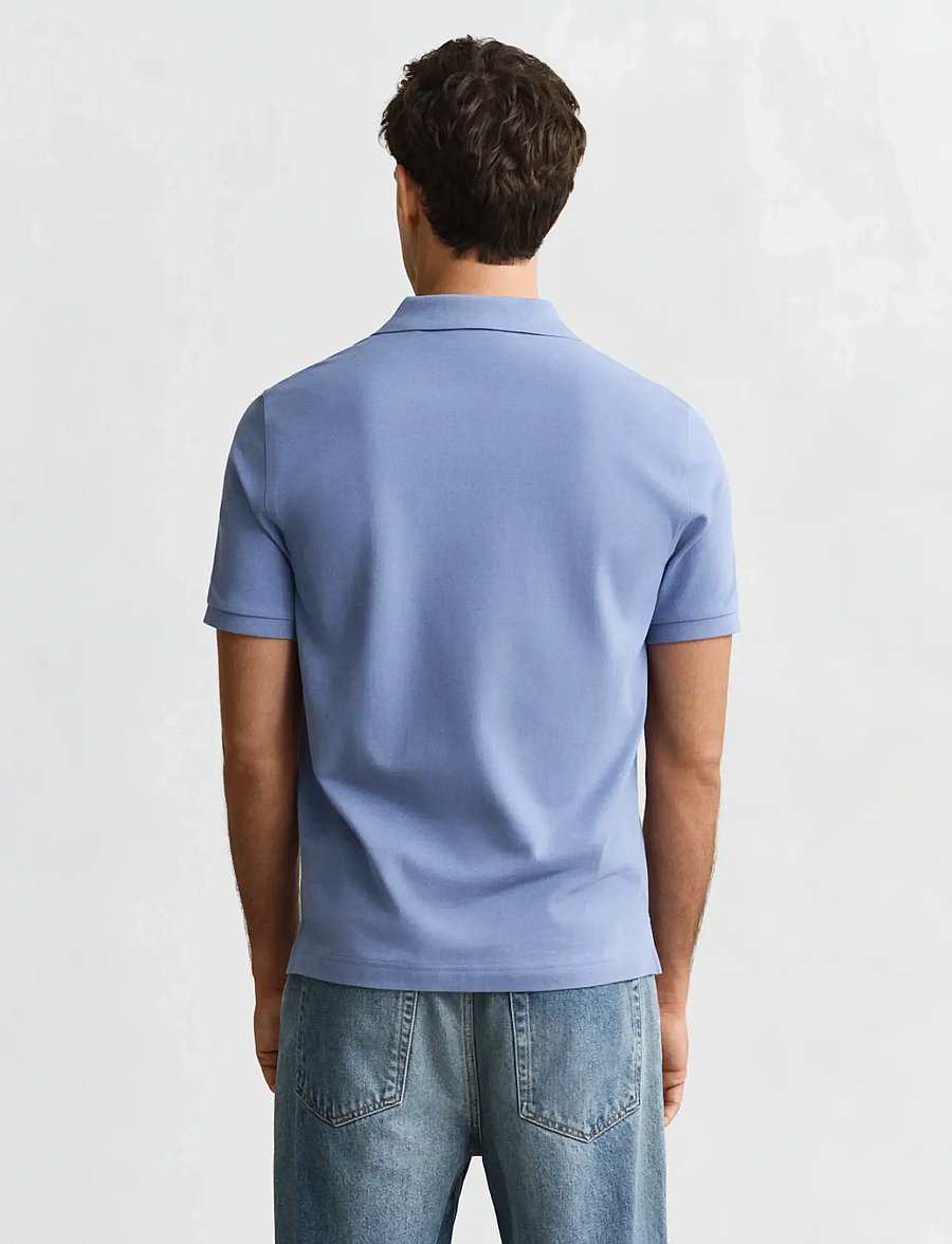 Gant - Classic Regular Polo Shirt - kortærmede poloer - faded denim - 2